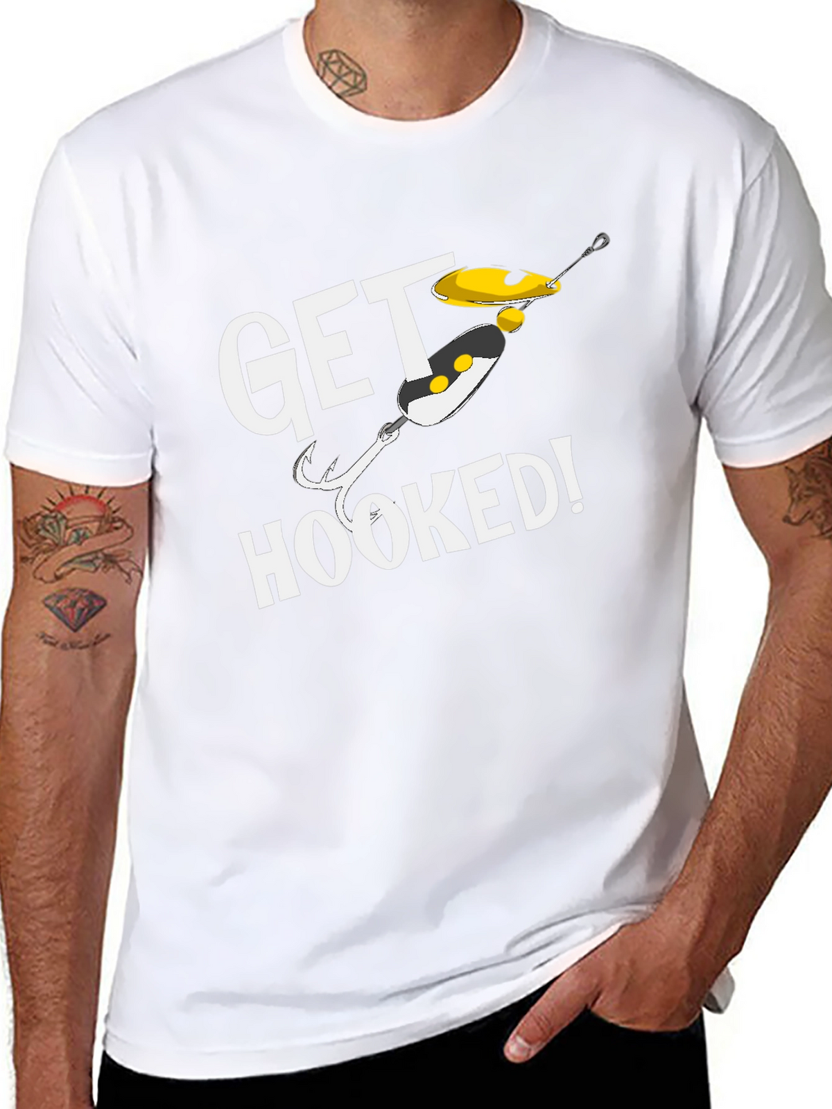 Get Hooked Fishing T-Shirt - Angler Gift