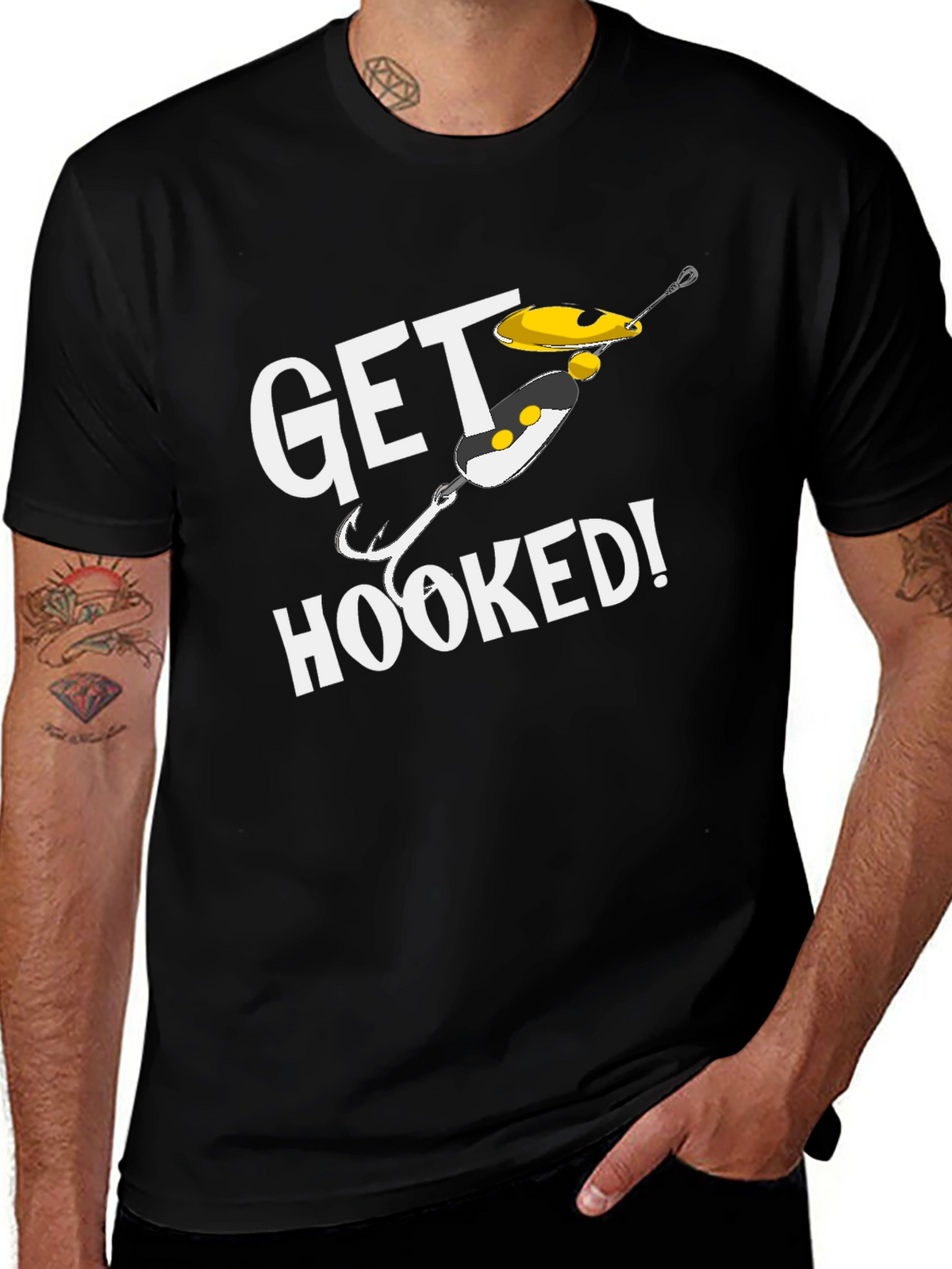 Get Hooked Fishing T-Shirt - Angler Gift