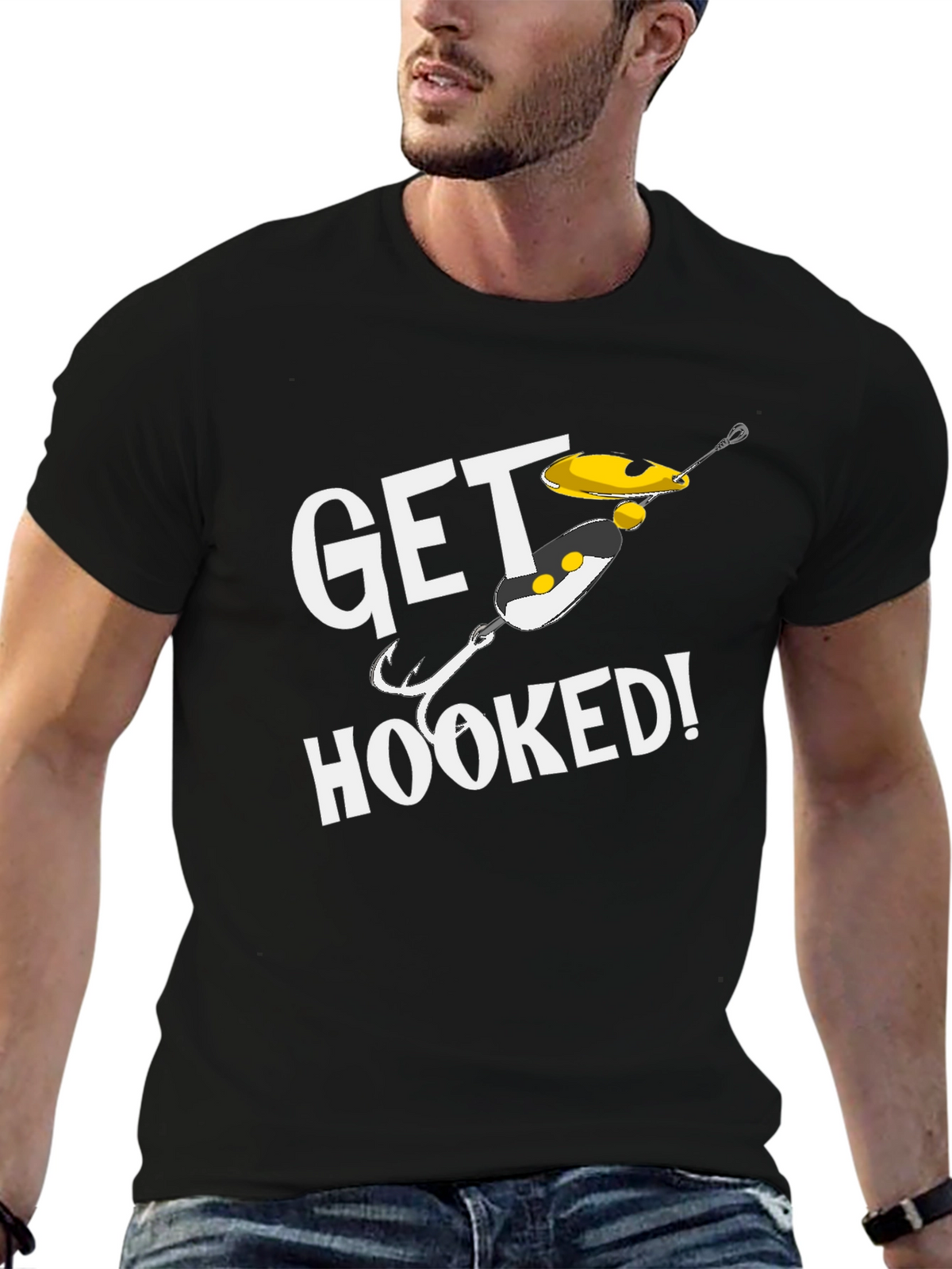 Get Hooked Fishing T-Shirt - Angler Gift