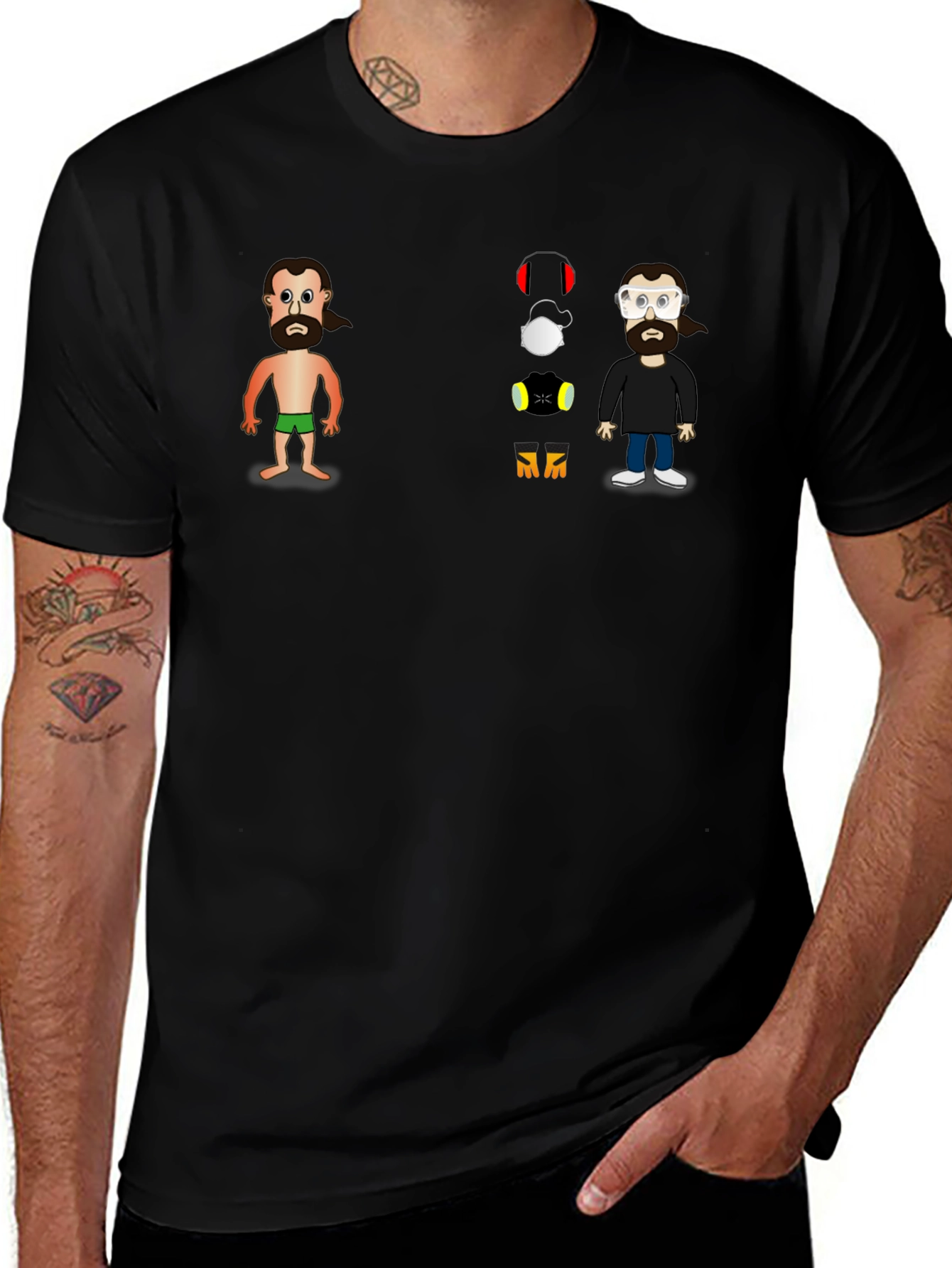 Cartoon Character Black T-Shirt