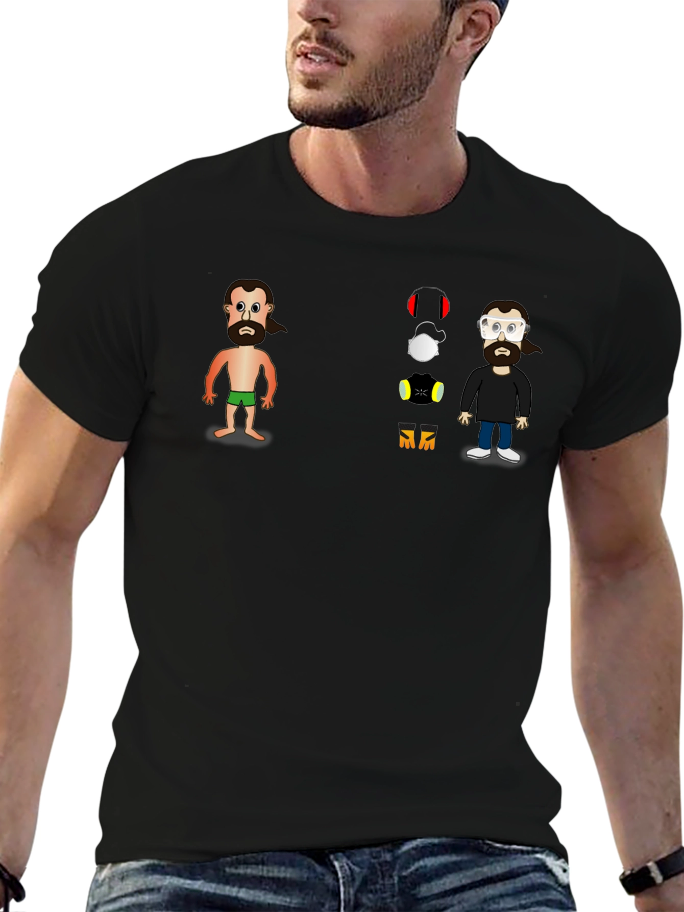 Cartoon Character Black T-Shirt