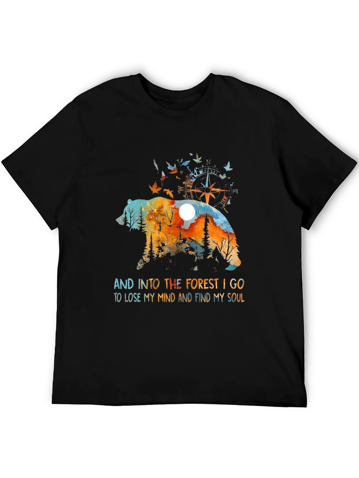 Forest Bear Graphic Tee - Nature Lover Shirt