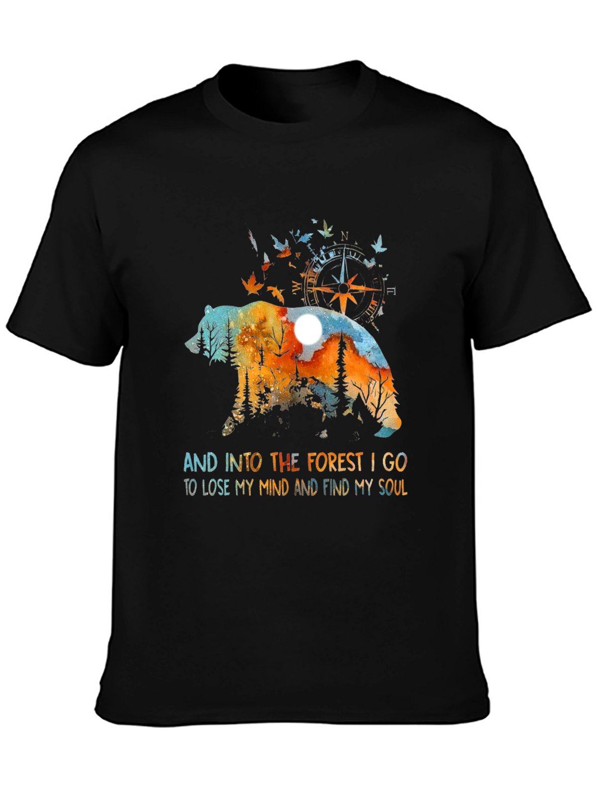 Forest Bear Graphic Tee - Nature Lover Shirt