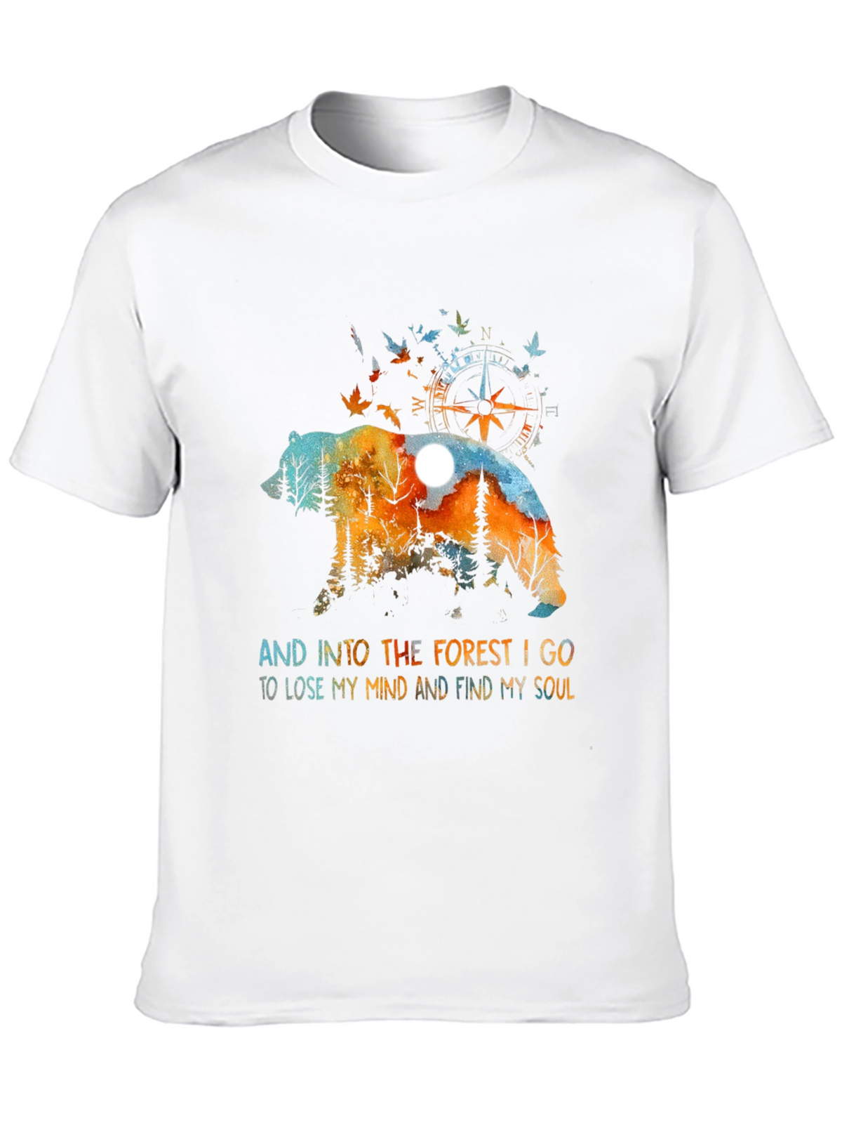 Forest Bear Graphic Tee - Nature Lover Shirt