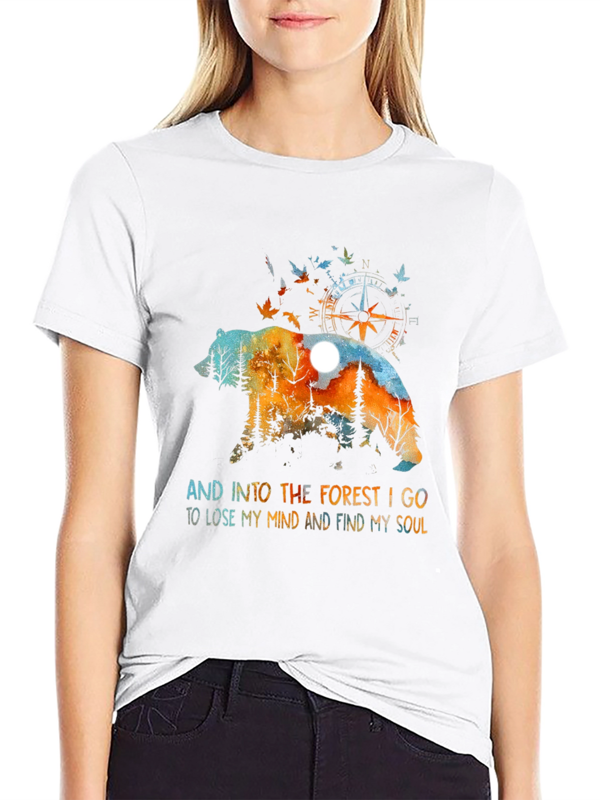 Forest Bear Graphic Tee - Nature Lover Shirt