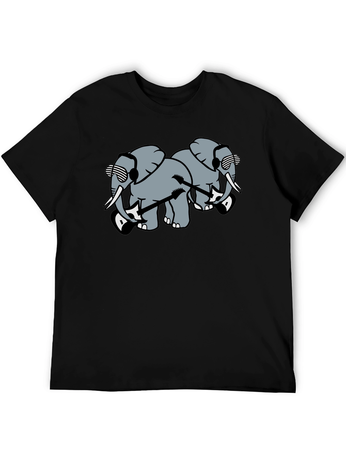 Cool Elephant Band T-Shirt - Black