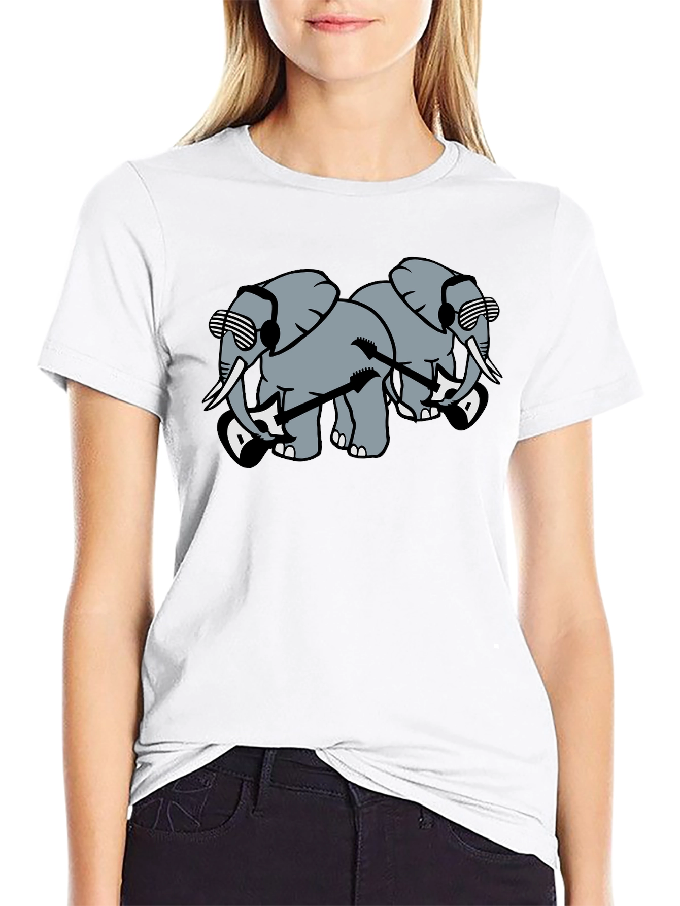 Cool Elephant Band T-Shirt - Black