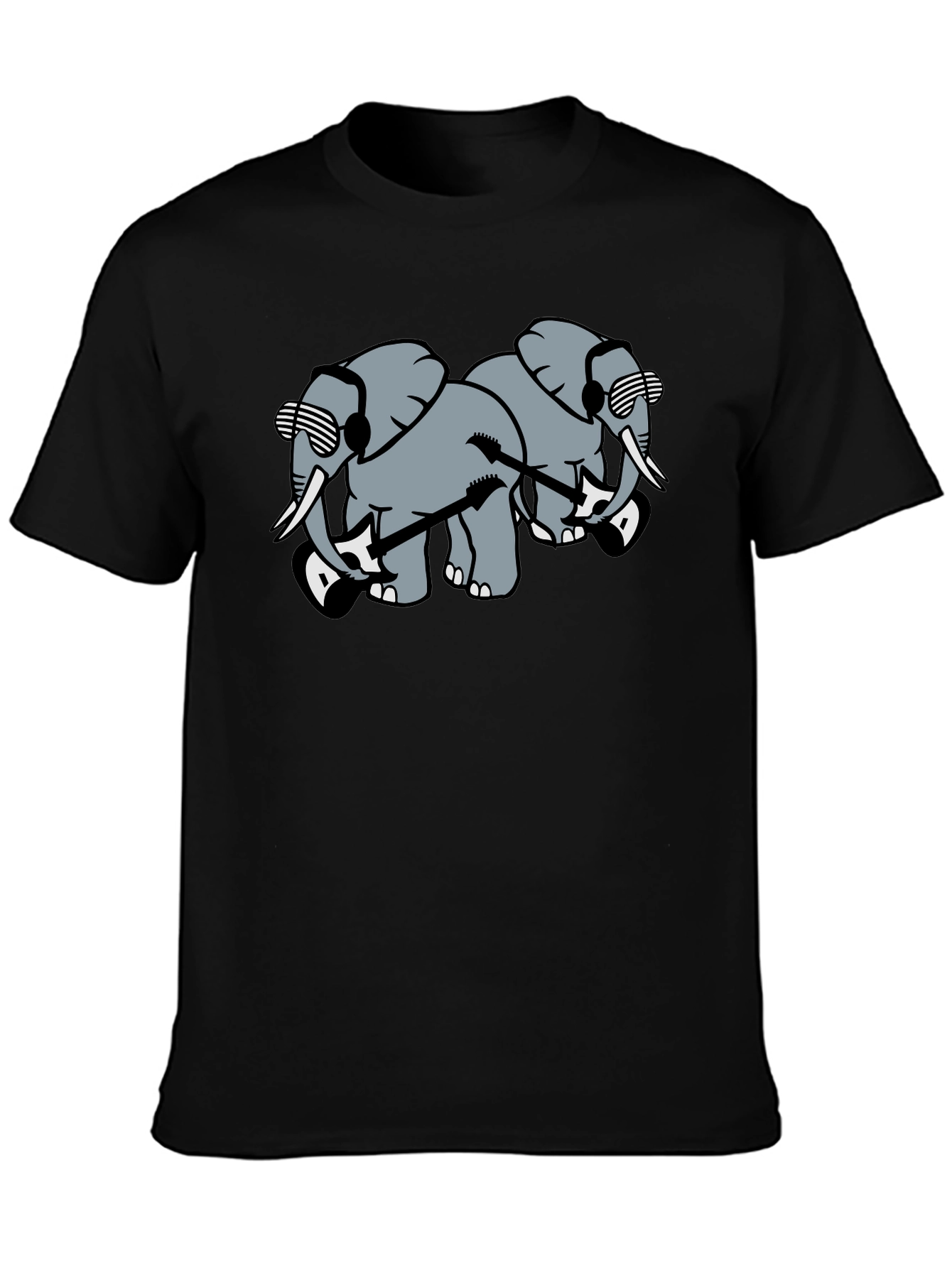 Cool Elephant Band T-Shirt - Black