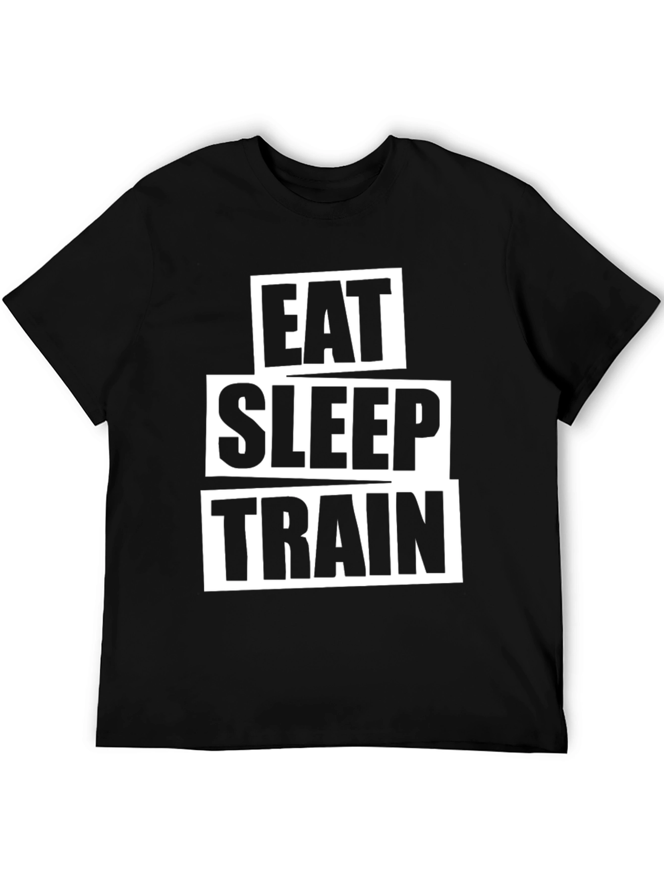 Eat Sleep Train Black Graphic T-Shirt