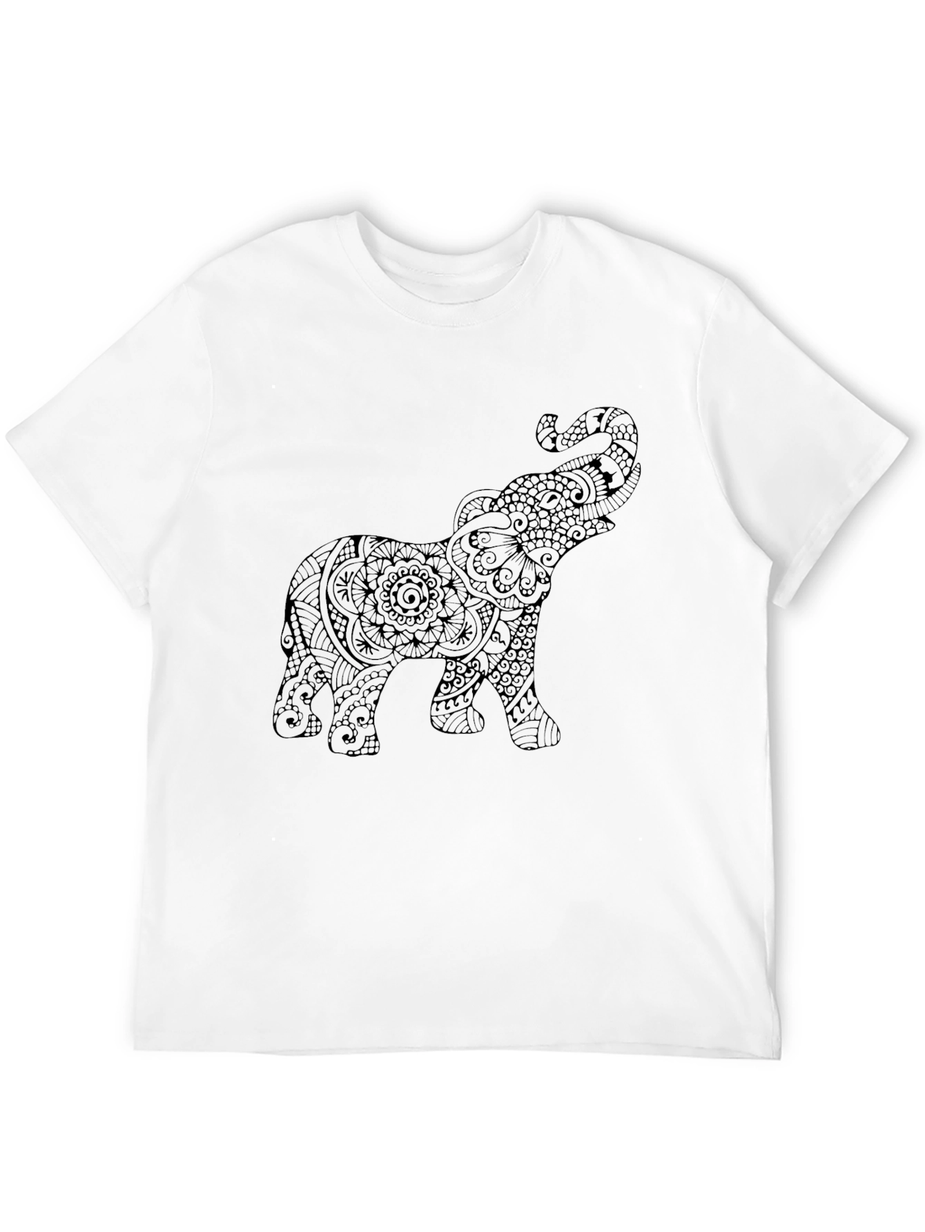 Elephant Mandala Graphic Tee - Black