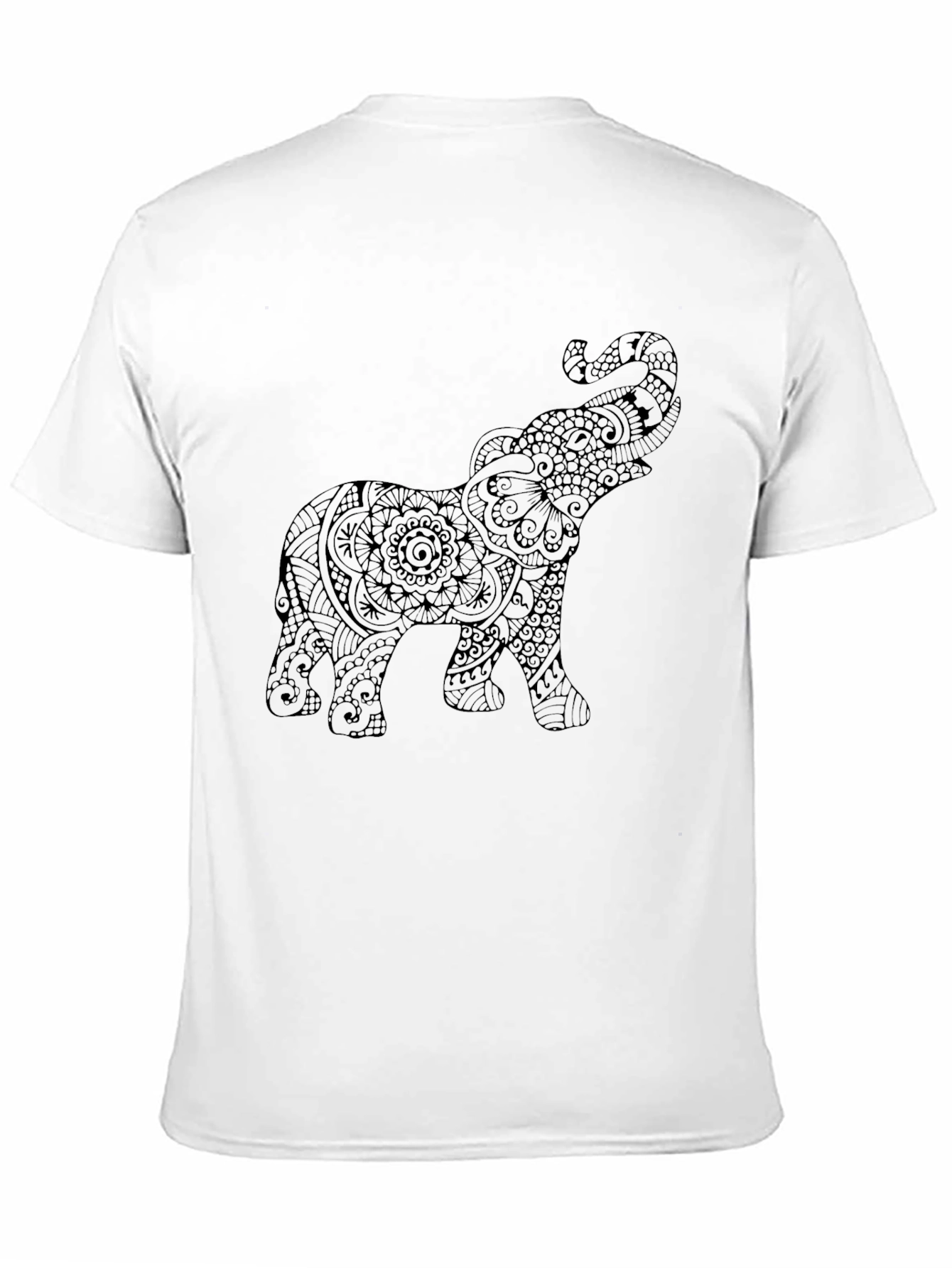 Elephant Mandala Graphic Tee - Black