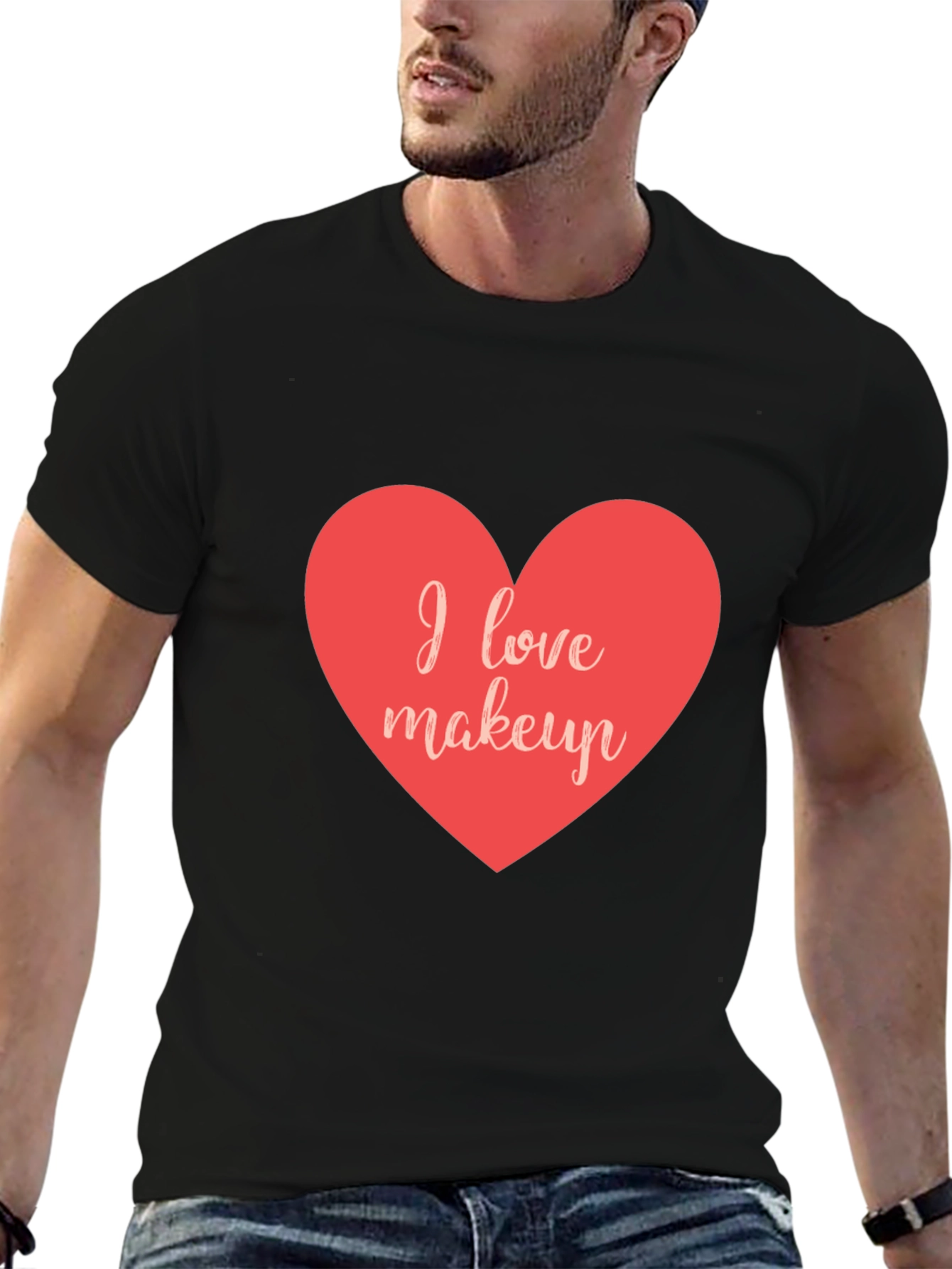 I Love Makeup Heart T-Shirt - Stylish Casual Wear