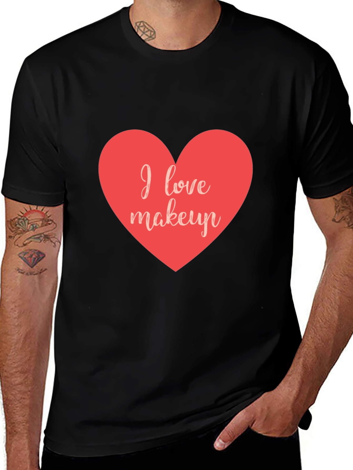 I Love Makeup Heart T-Shirt - Stylish Casual Wear