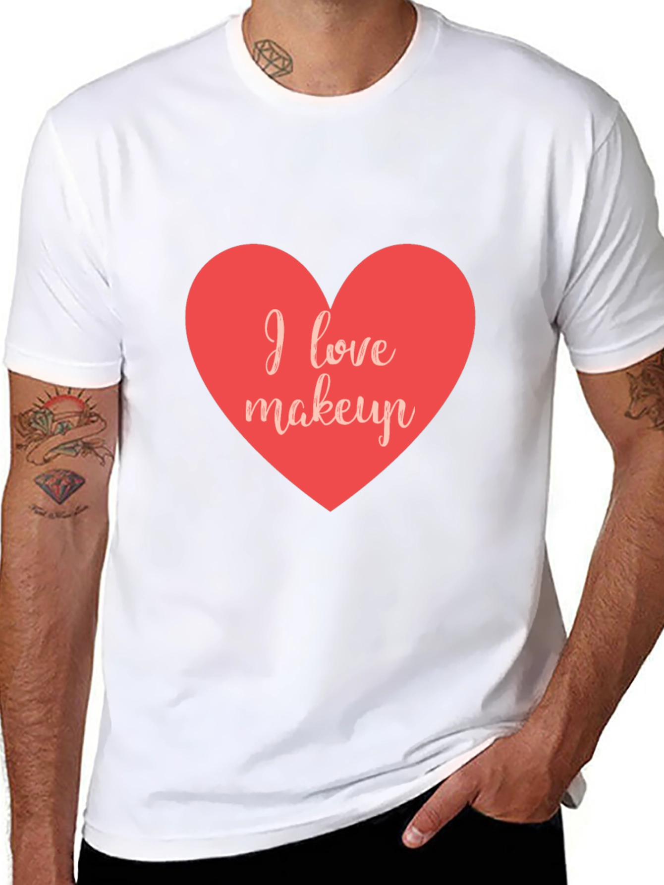 I Love Makeup Heart T-Shirt - Stylish Casual Wear