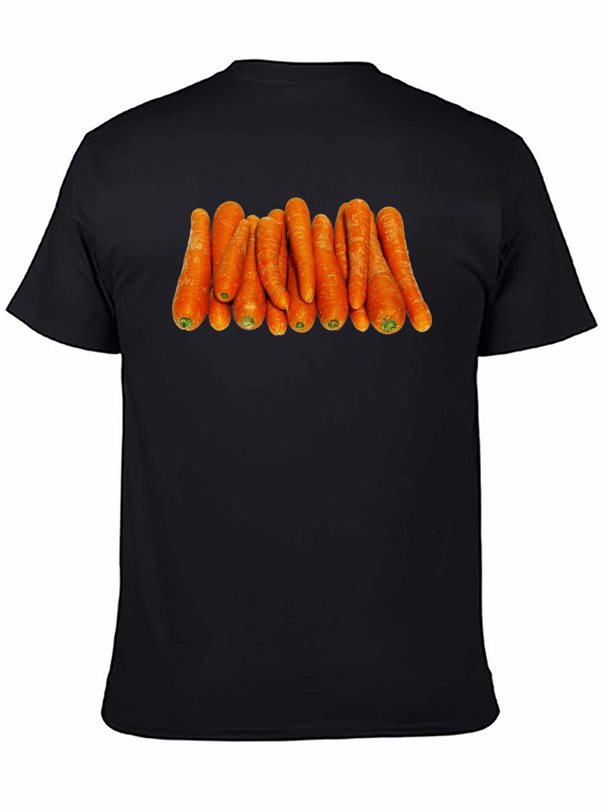 Funny Carrot Pattern Black T-Shirt