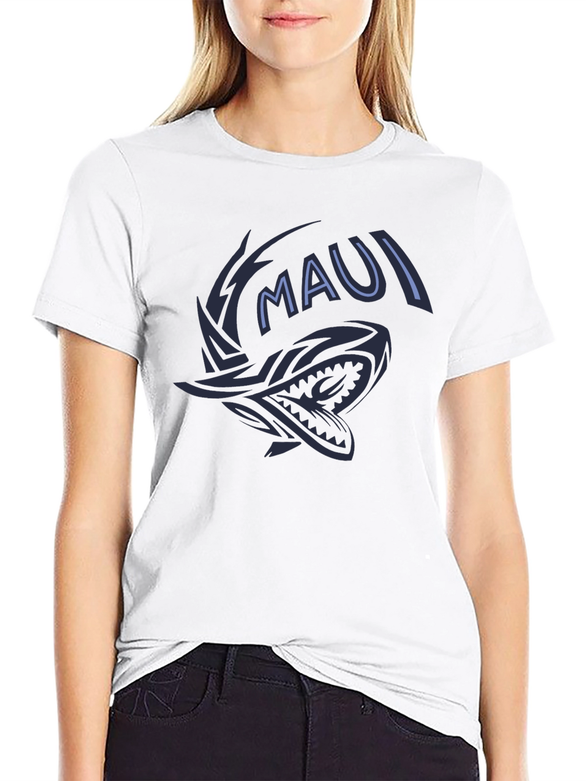 Maui Shark Graphic Tee - Black
