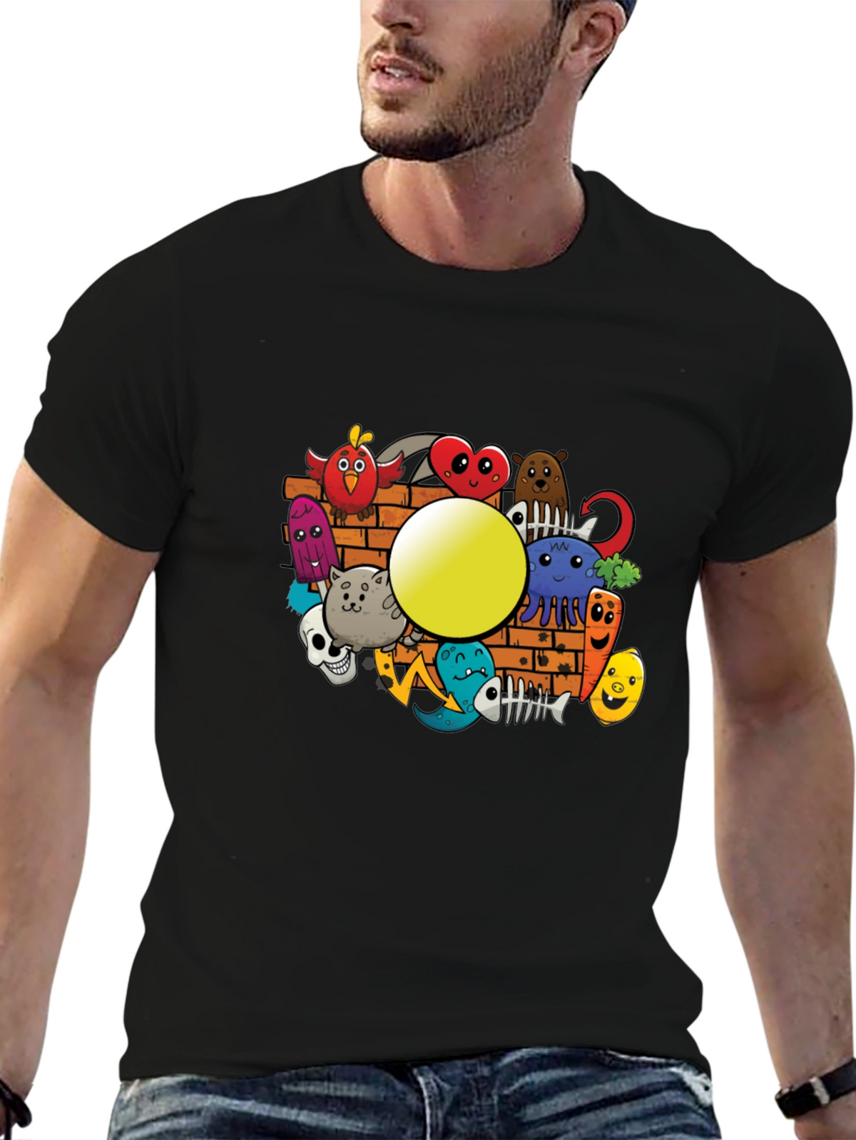 Cartoon Doodle Graphic Tee