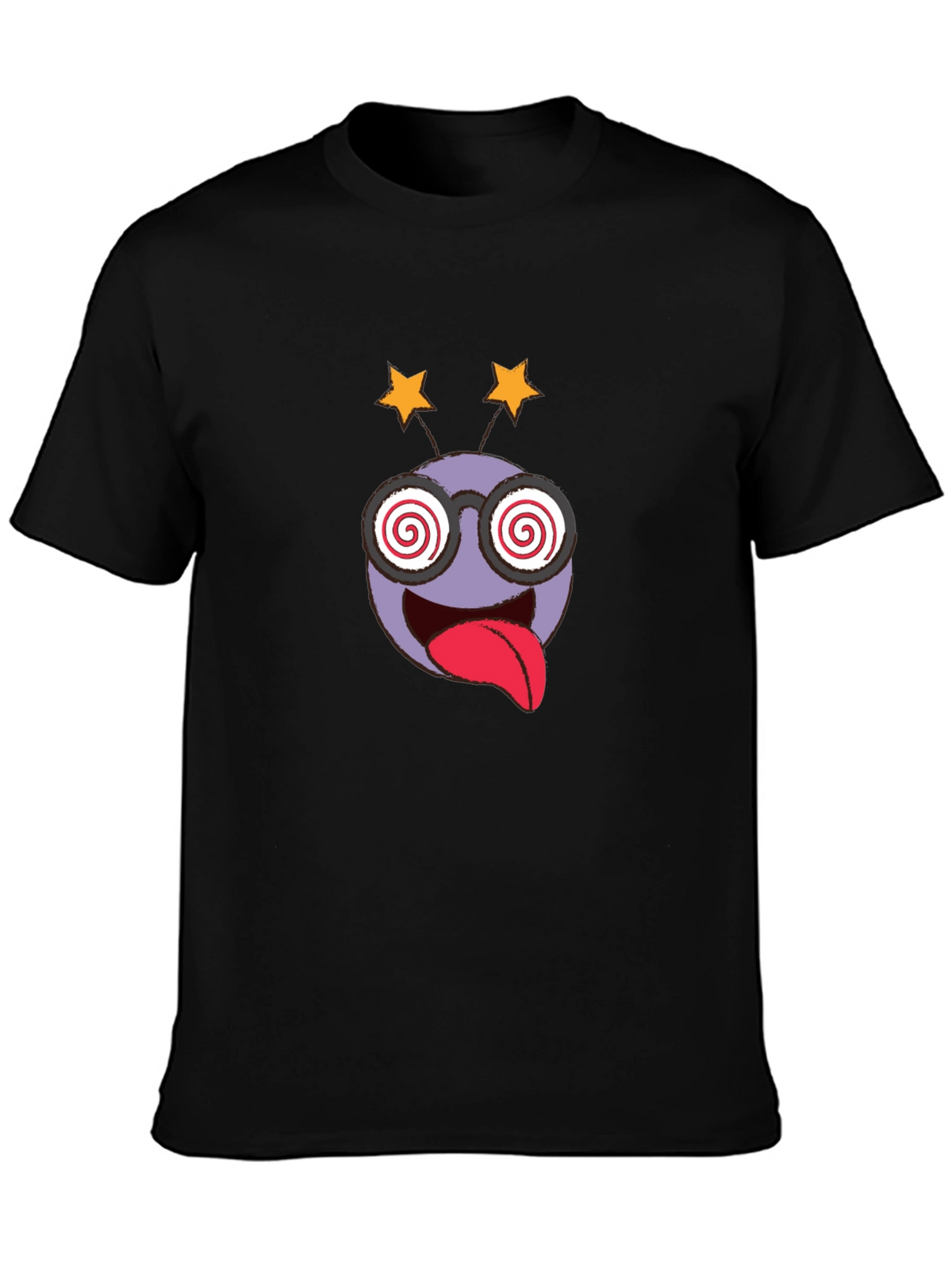 Crazy Emoji Graphic Tee - Black