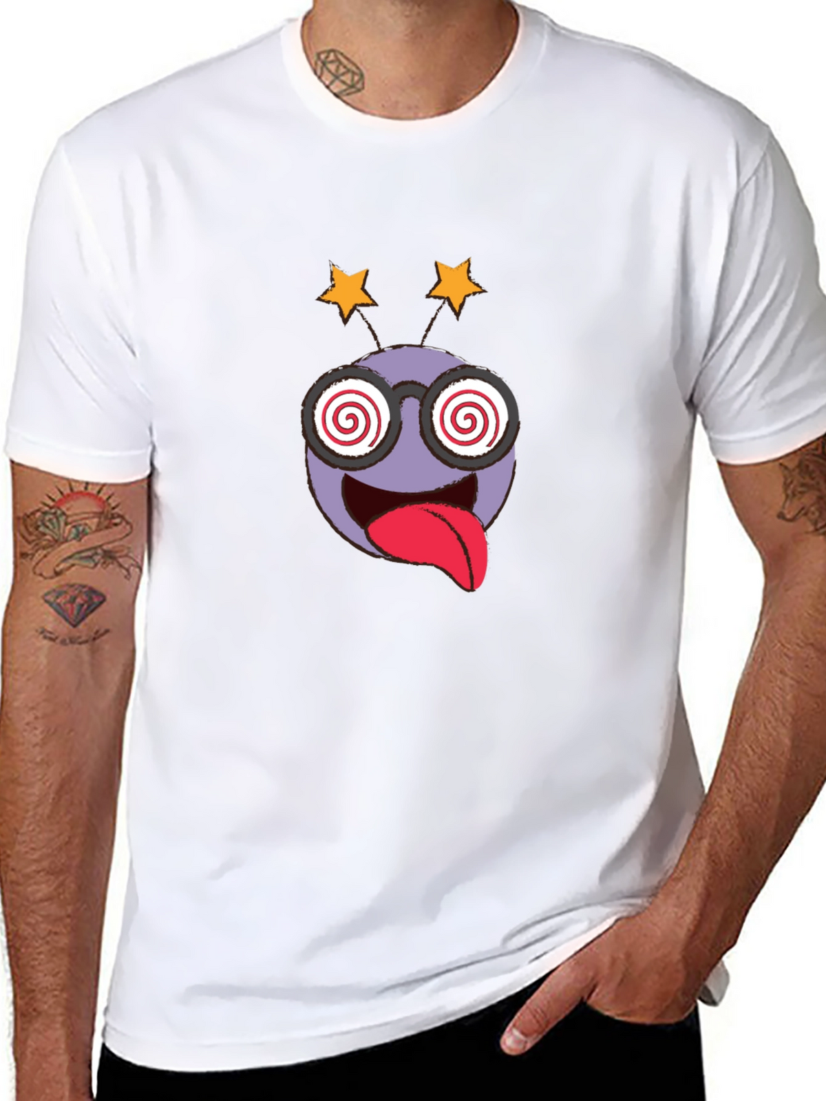 Crazy Emoji Graphic Tee - Black
