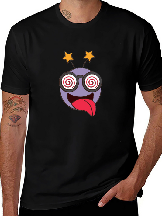 Crazy Emoji Graphic Tee - Black