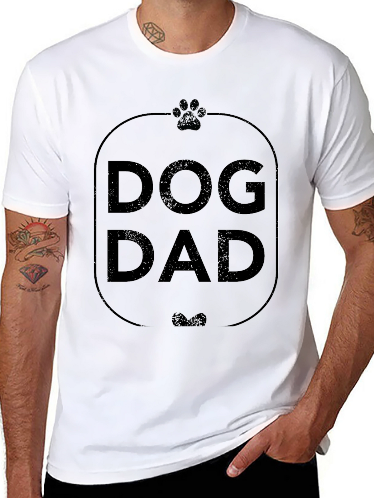 Dog Dad Graphic Tee - Black Cotton T-Shirt