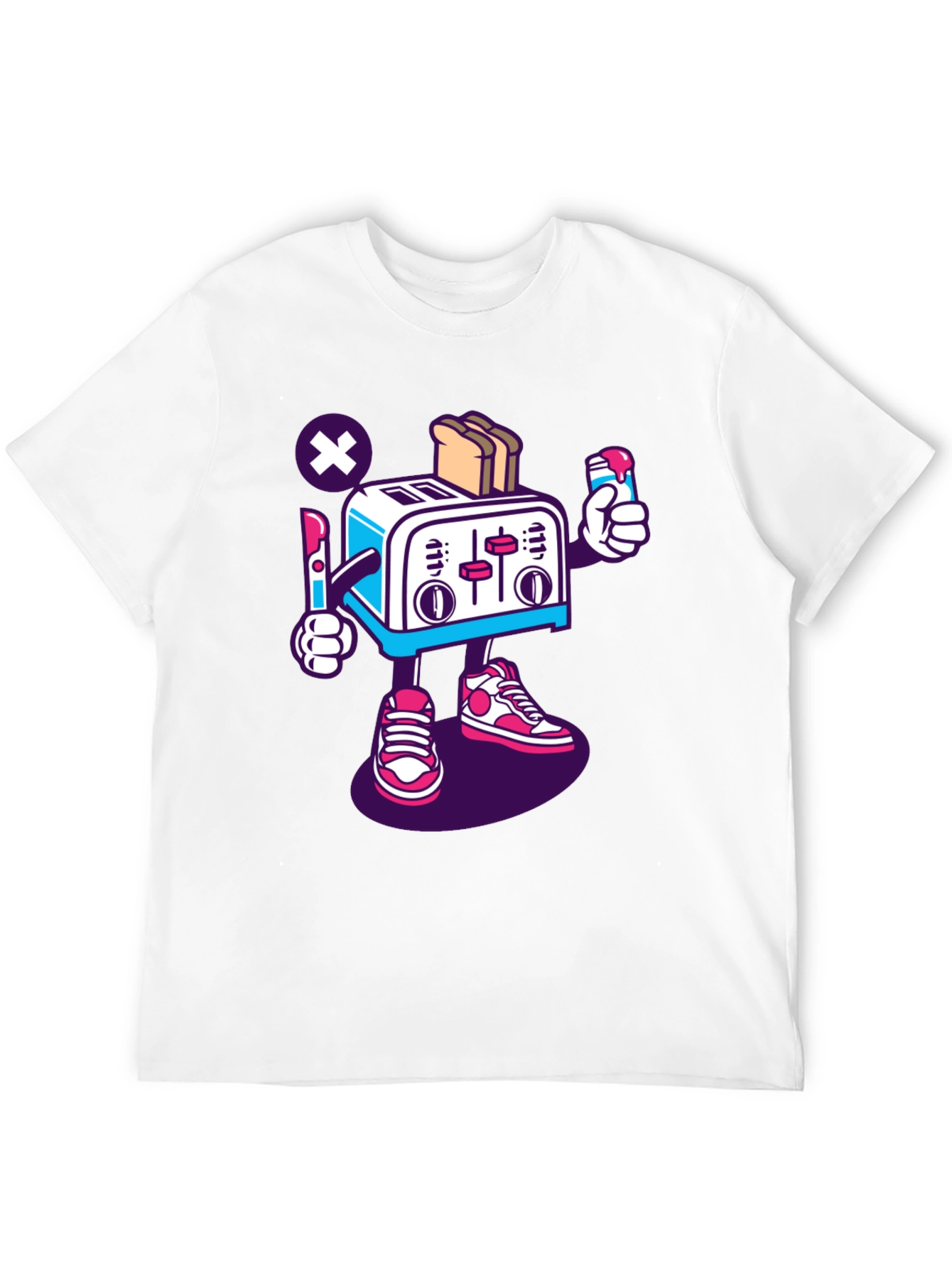 Toaster Character Black Graphic T-Shirt