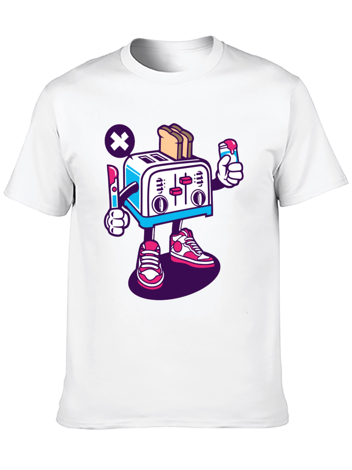 Toaster Character Black Graphic T-Shirt