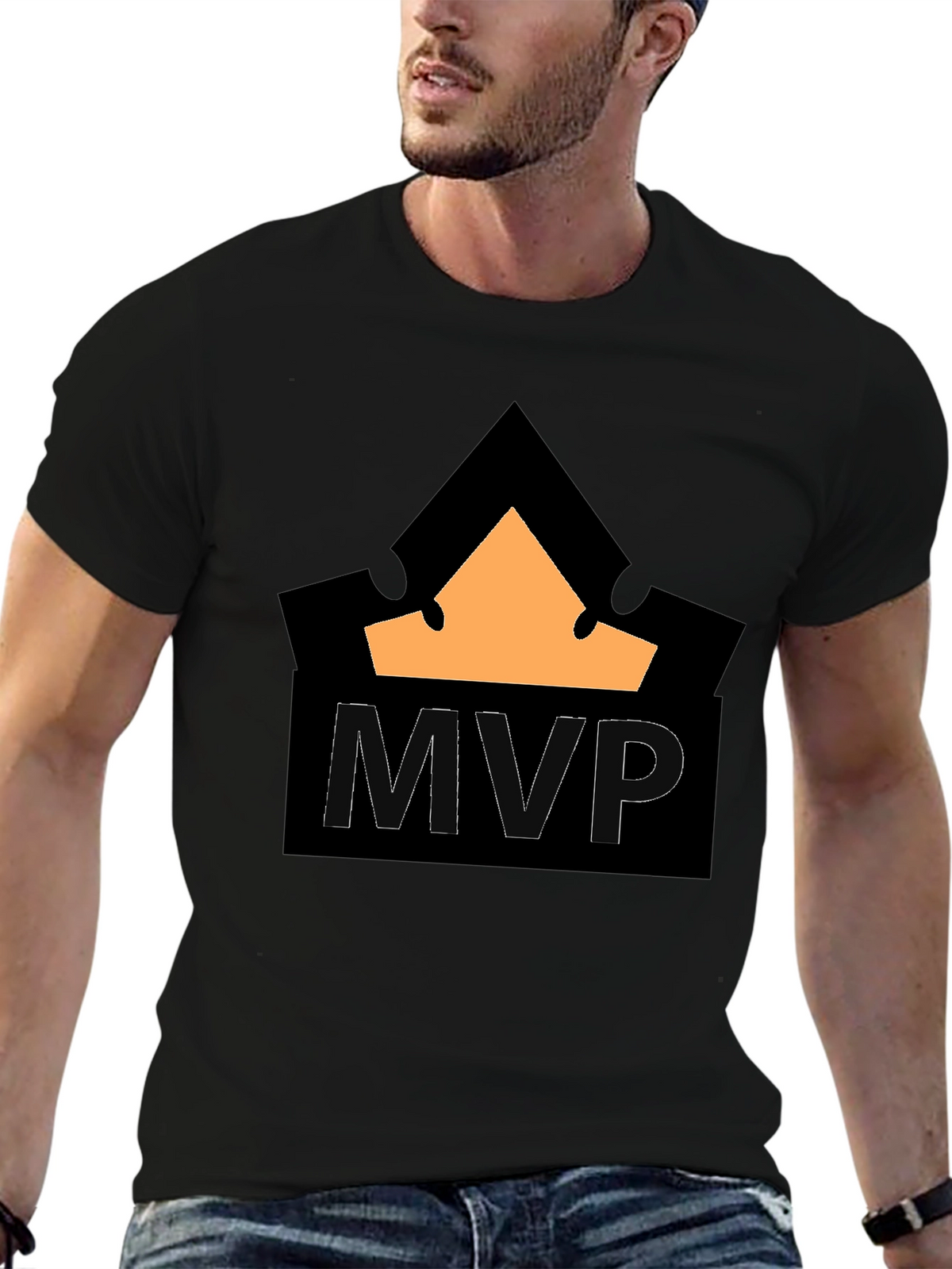 MVP Crown T-Shirt - Black Cotton Blend