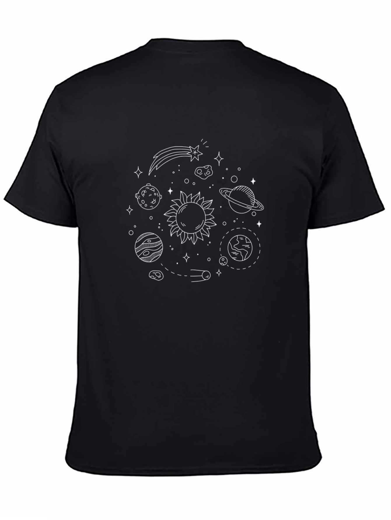 Cosmic Sketch Tee: Solar System Graphic T-Shirt