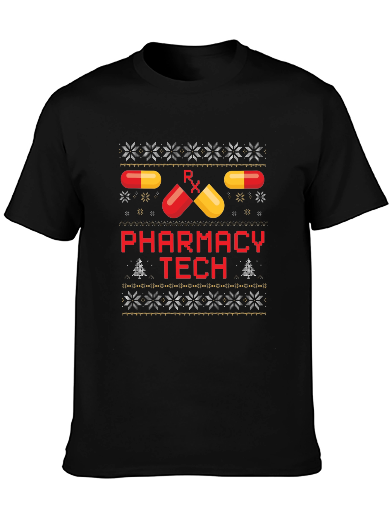 Pharmacy Tech Ugly Christmas Sweater T-Shirt
