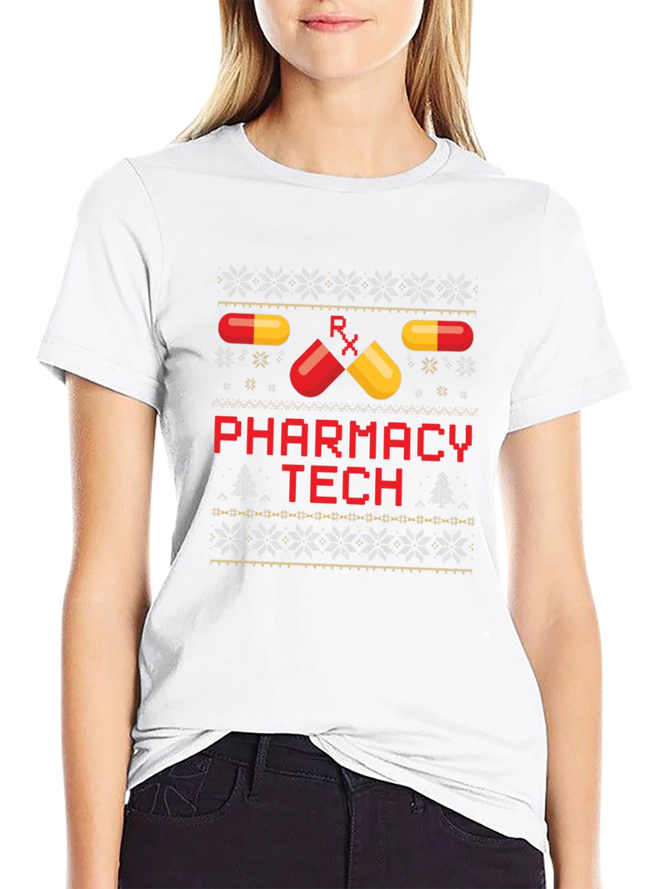 Pharmacy Tech Ugly Christmas Sweater T-Shirt