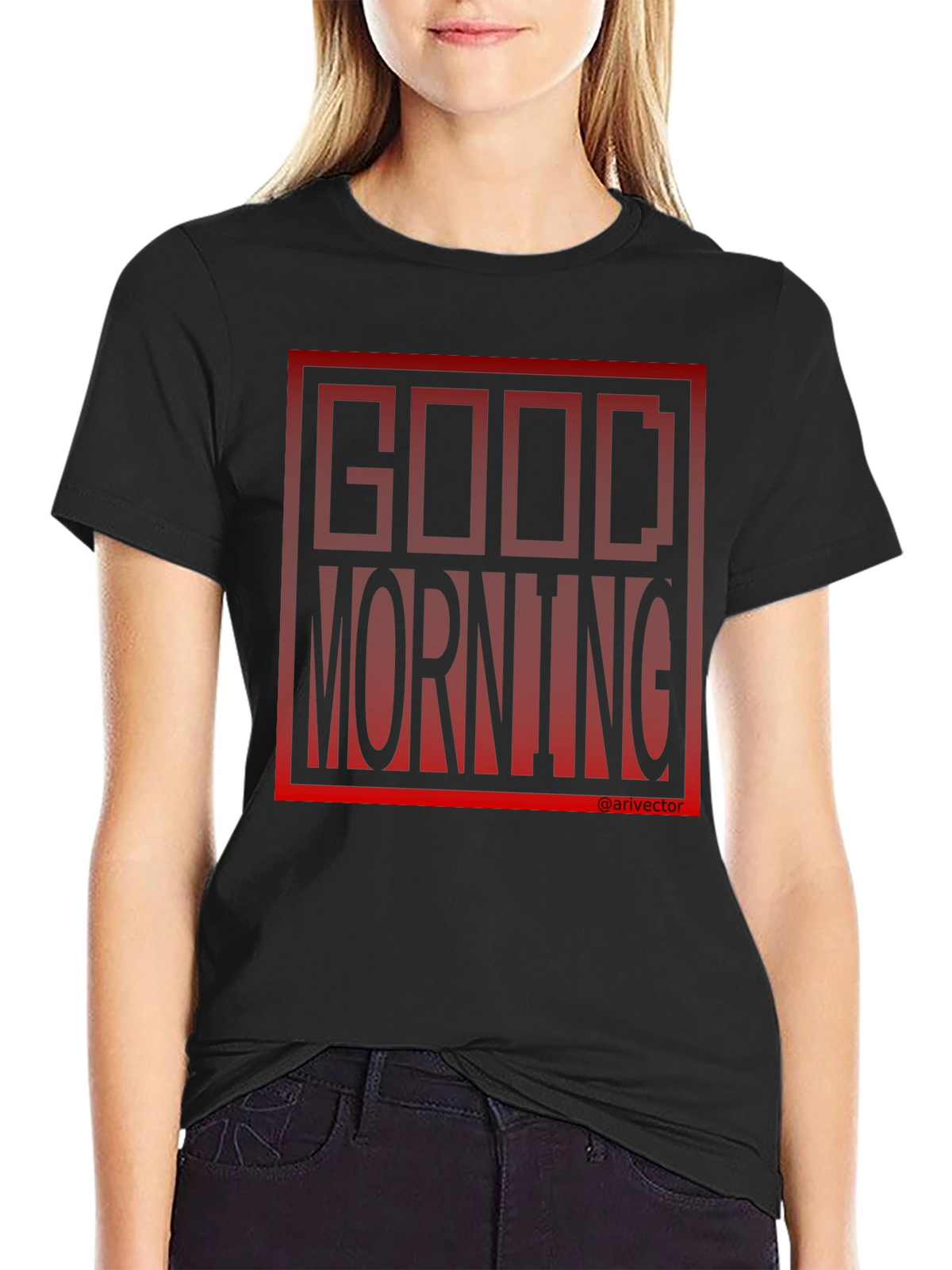Good Morning Black Graphic Tee