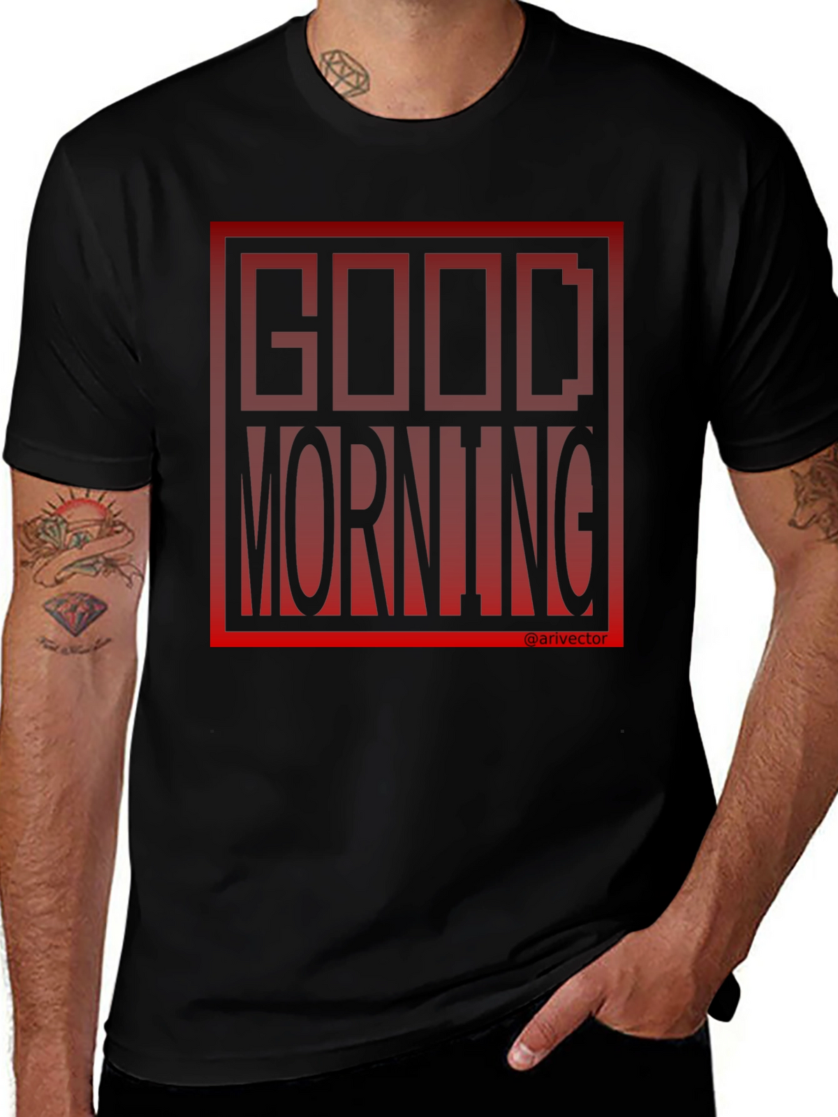 Good Morning Black Graphic Tee