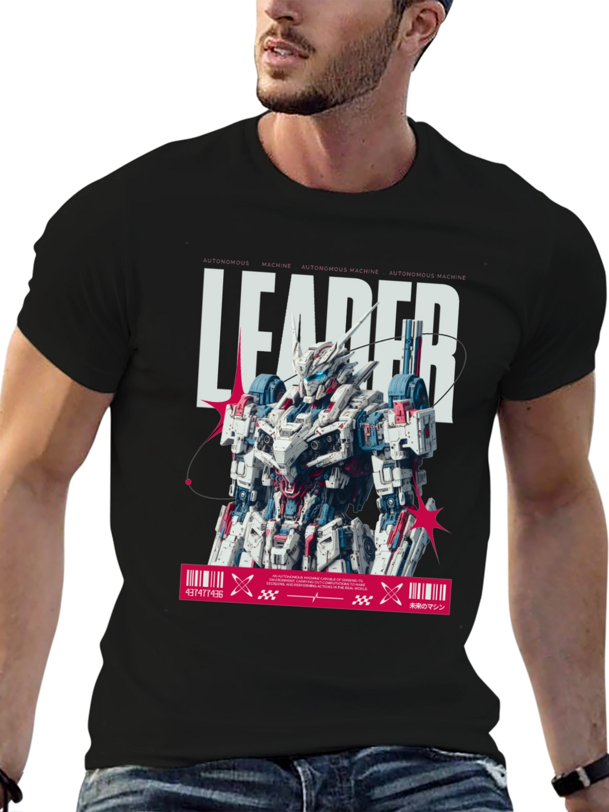 Leader Robot Graphic Tee - Black