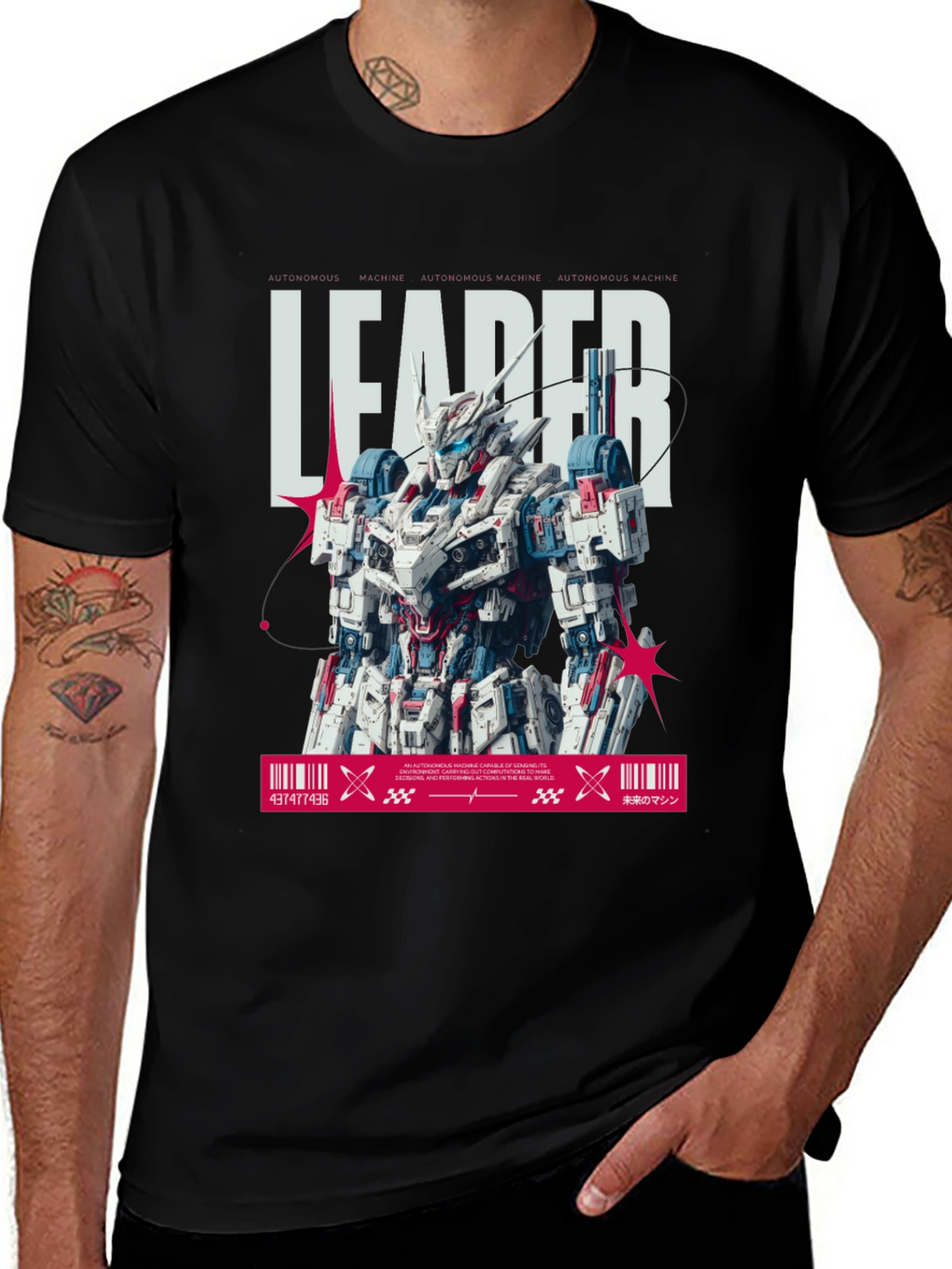 Leader Robot Graphic Tee - Black