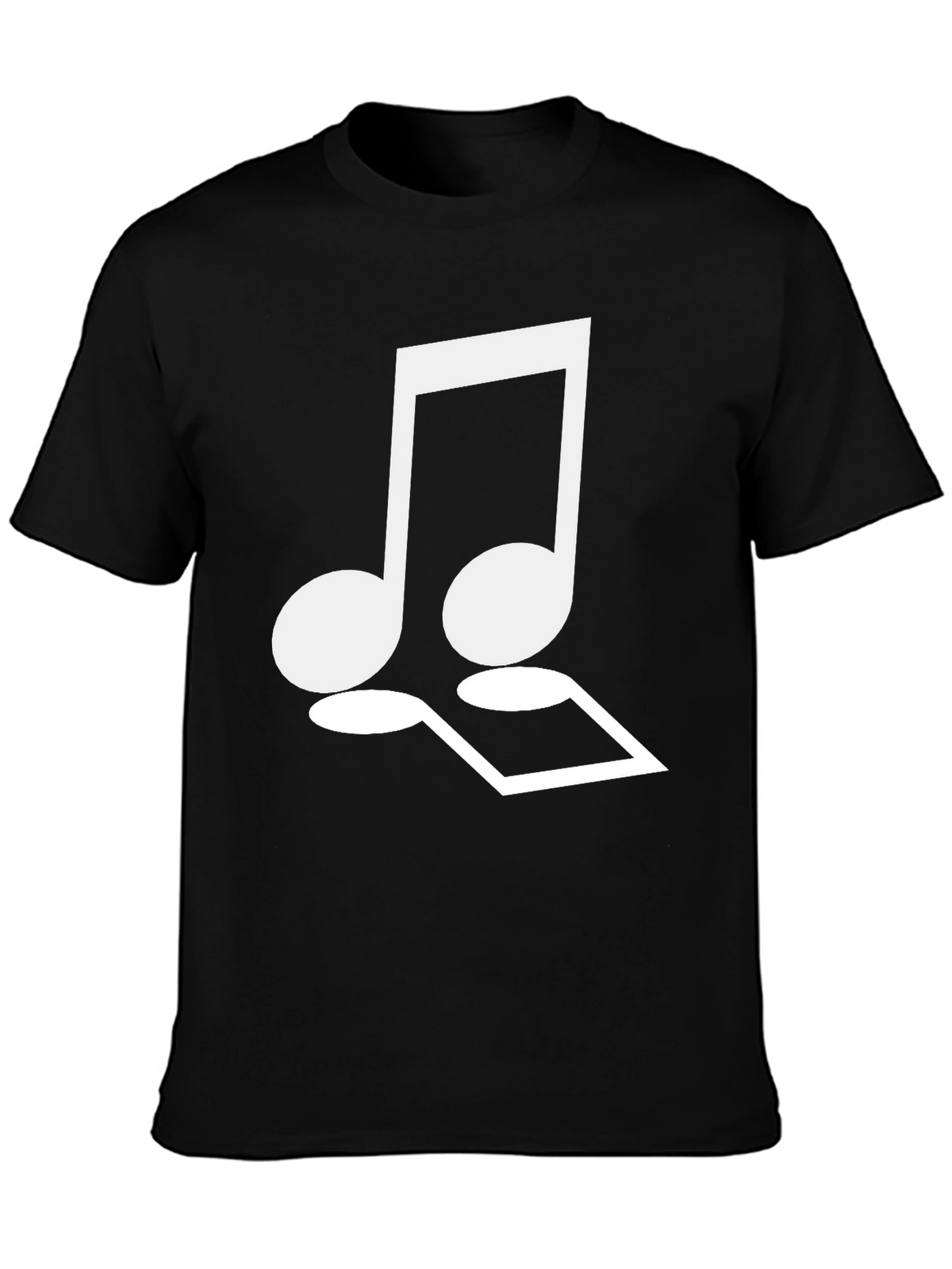 Musical Notes Graphic Tee - Classic Black Cotton