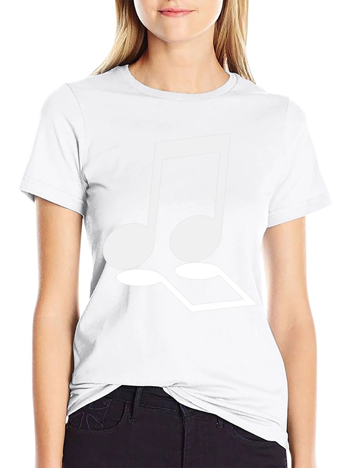 Musical Notes Graphic Tee - Classic Black Cotton