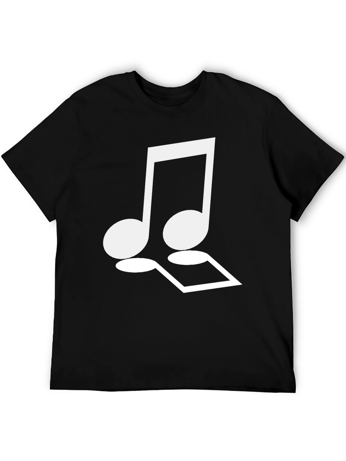 Musical Notes Graphic Tee - Classic Black Cotton