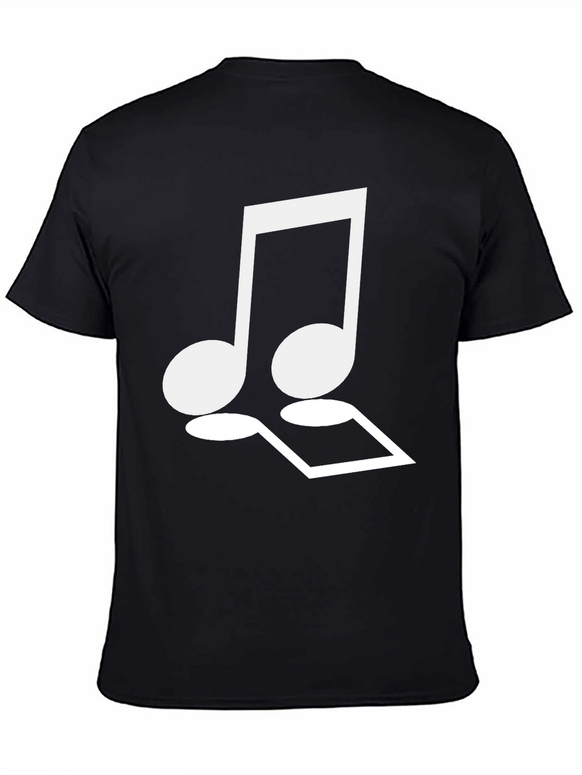Musical Notes Graphic Tee - Classic Black Cotton