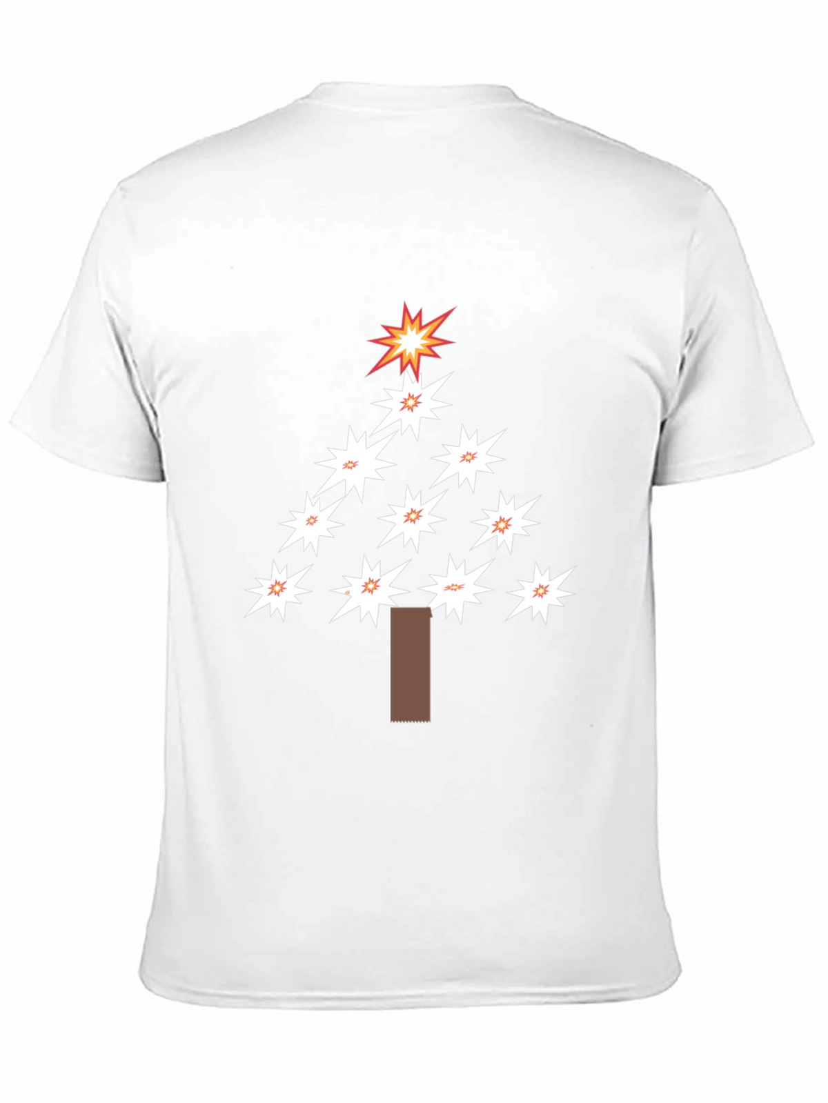 Festive Star Christmas Tree Black T-Shirt