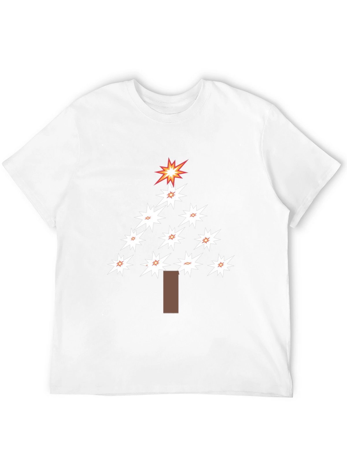 Festive Star Christmas Tree Black T-Shirt