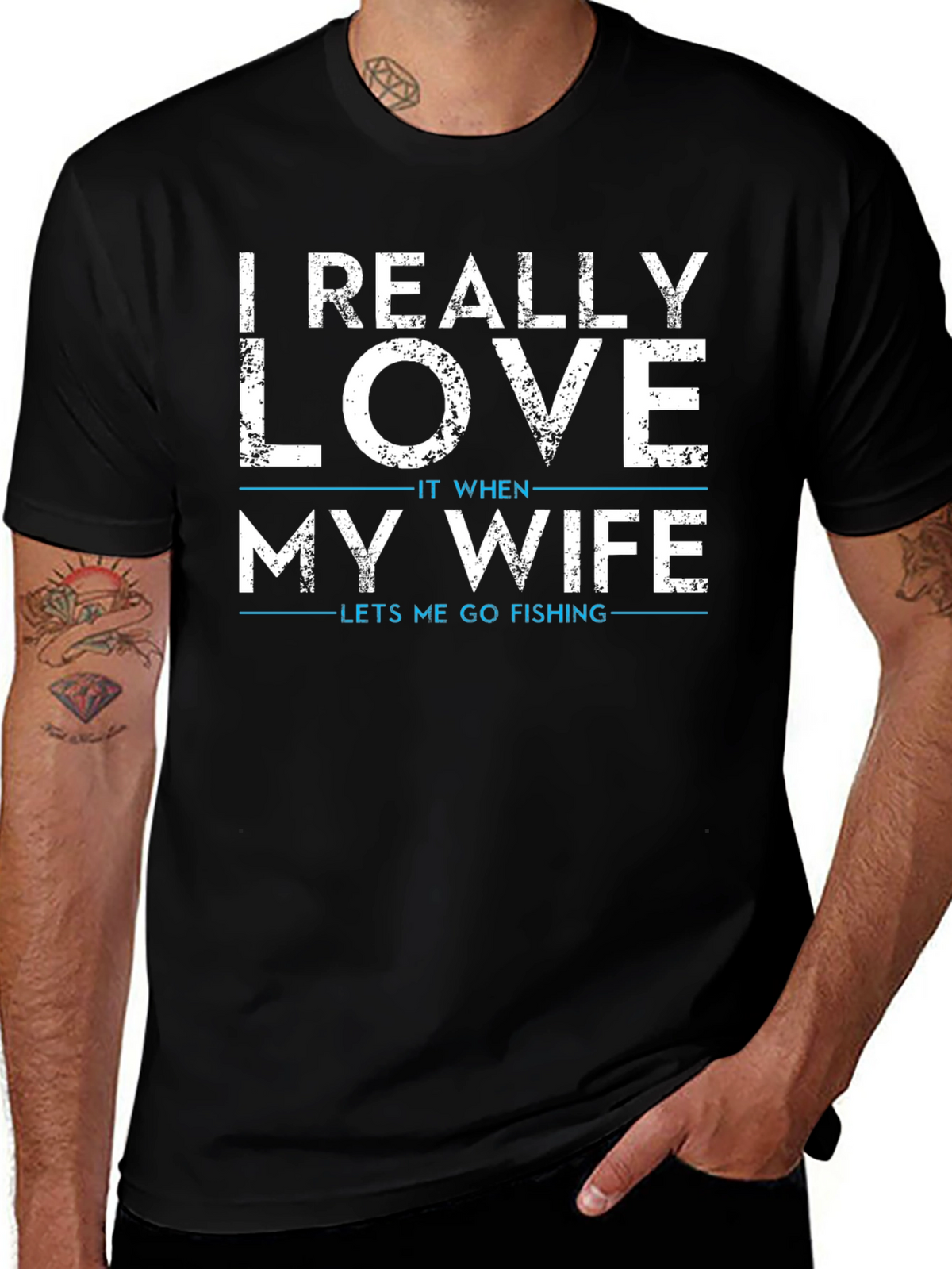 Funny Fishing T-Shirt: I Really Love My Wife