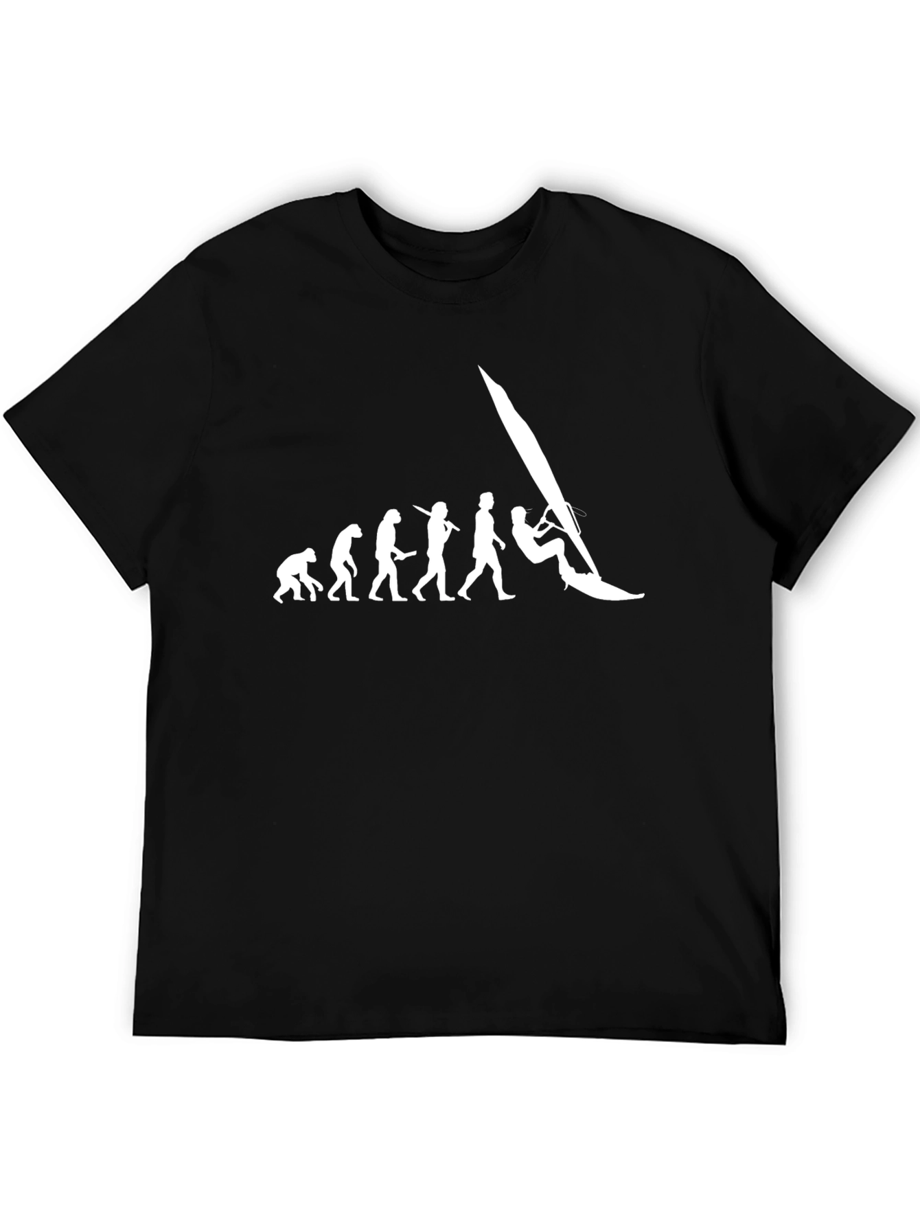 Evolution of Windsurfing Black T-Shirt