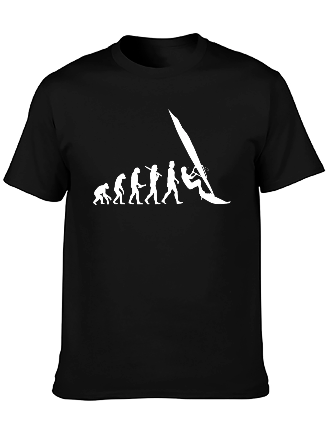 Evolution of Windsurfing Black T-Shirt