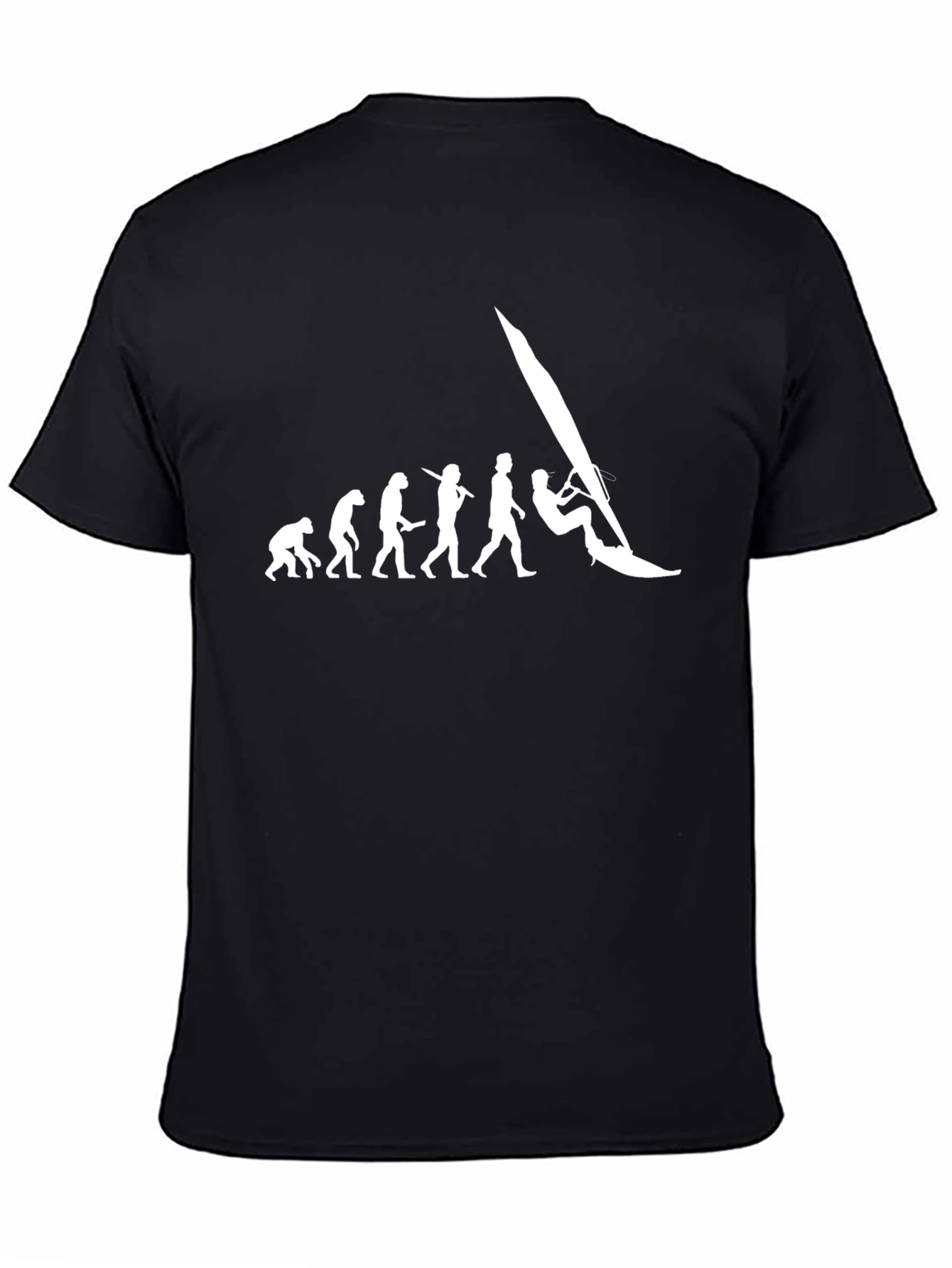 Evolution of Windsurfing Black T-Shirt