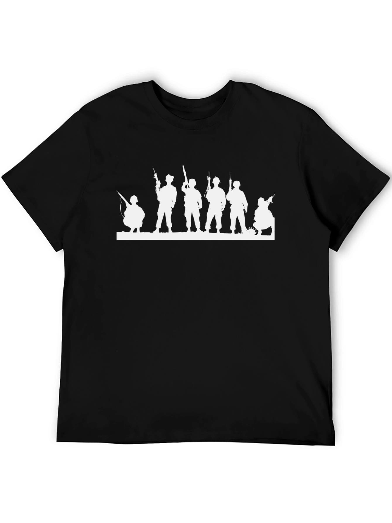 Silhouette Soldier Graphic Tee - Black Cotton Blend