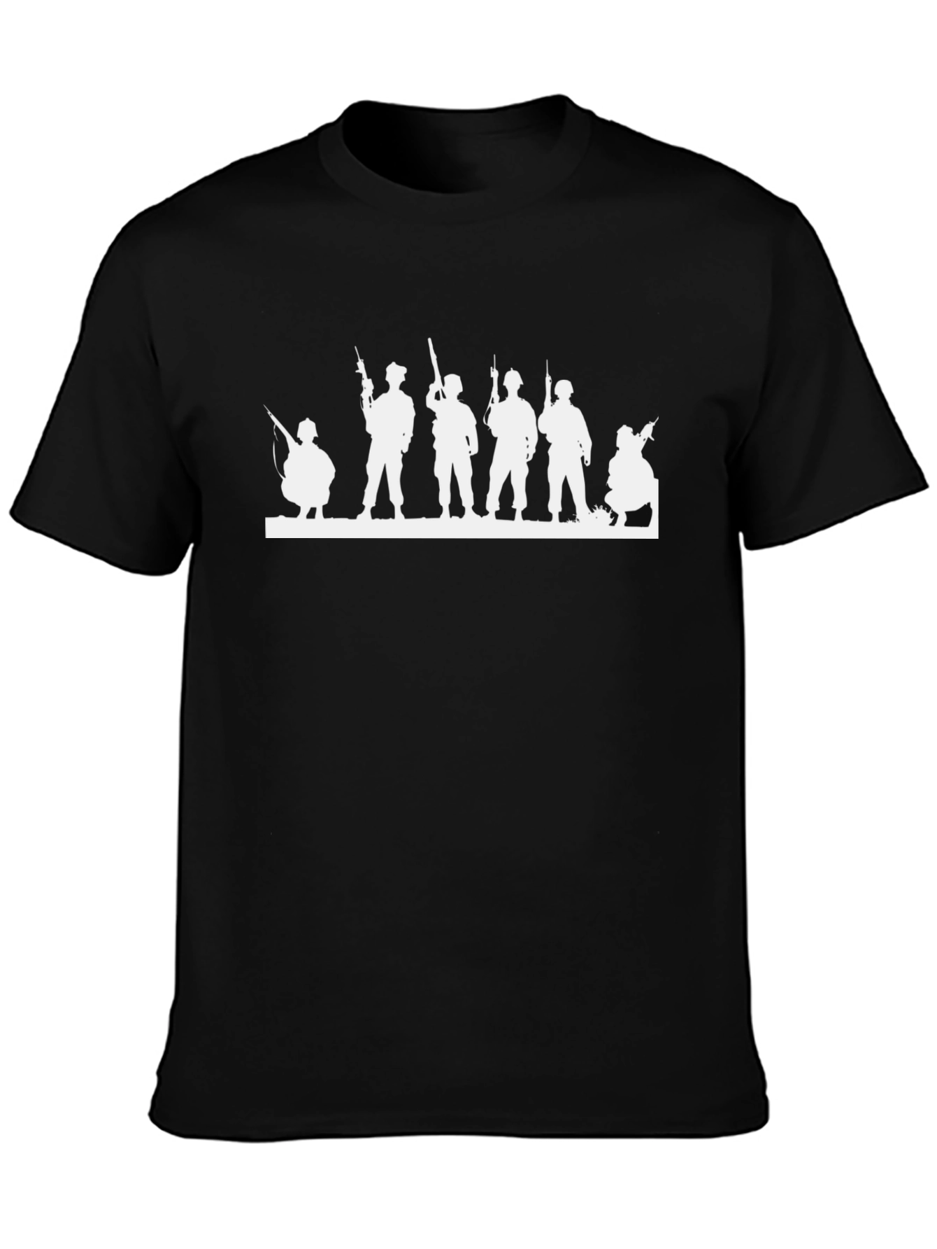 Silhouette Soldier Graphic Tee - Black Cotton Blend