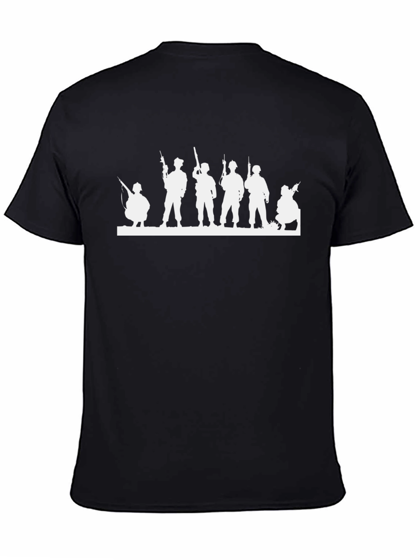 Silhouette Soldier Graphic Tee - Black Cotton Blend