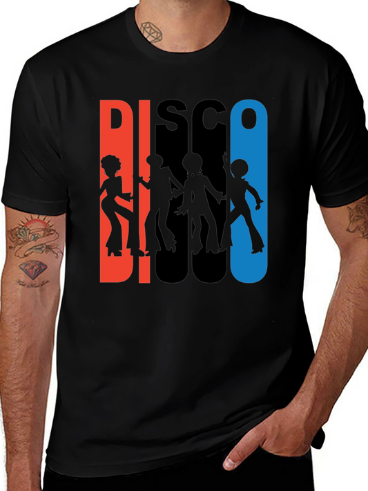 Retro Disco Graphic T-Shirt - Black