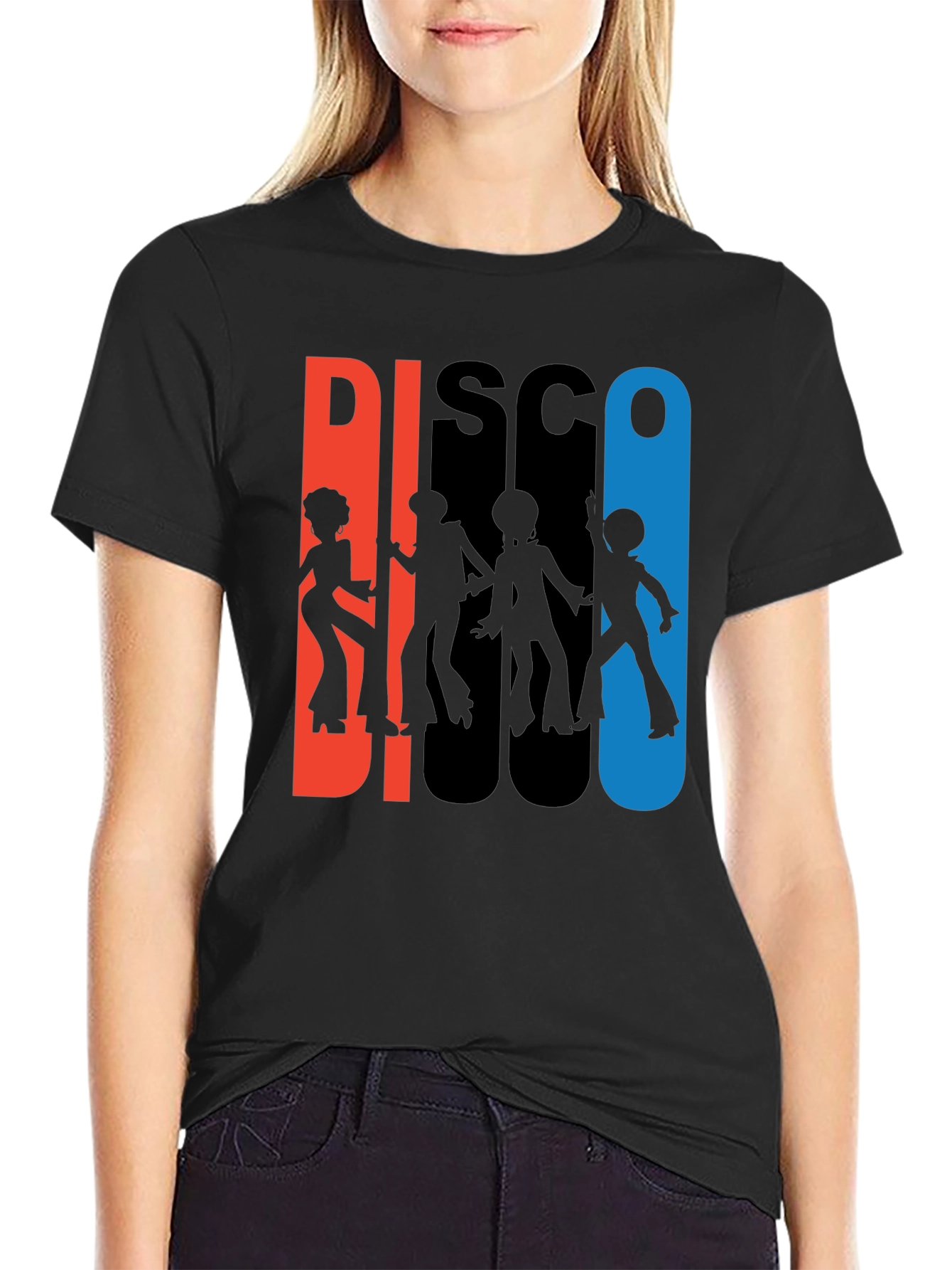 Retro Disco Graphic T-Shirt - Black